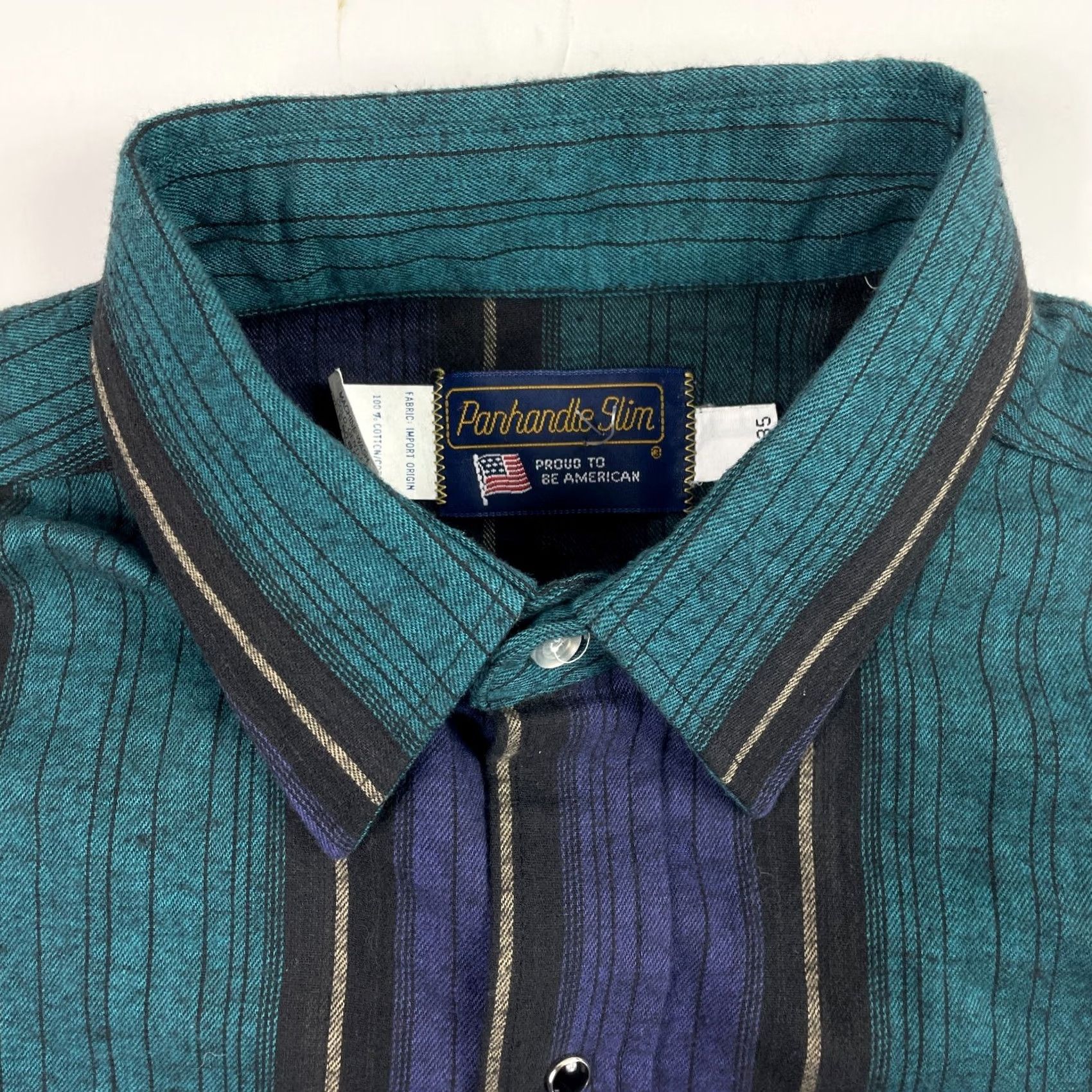 Vintage VINTAGE Panhandle Slim Shirt Men XL Green Flannel Pearl Snap Western Rodeo Shirt Size US XL / EU 56 / 4 - 6 Thumbnail