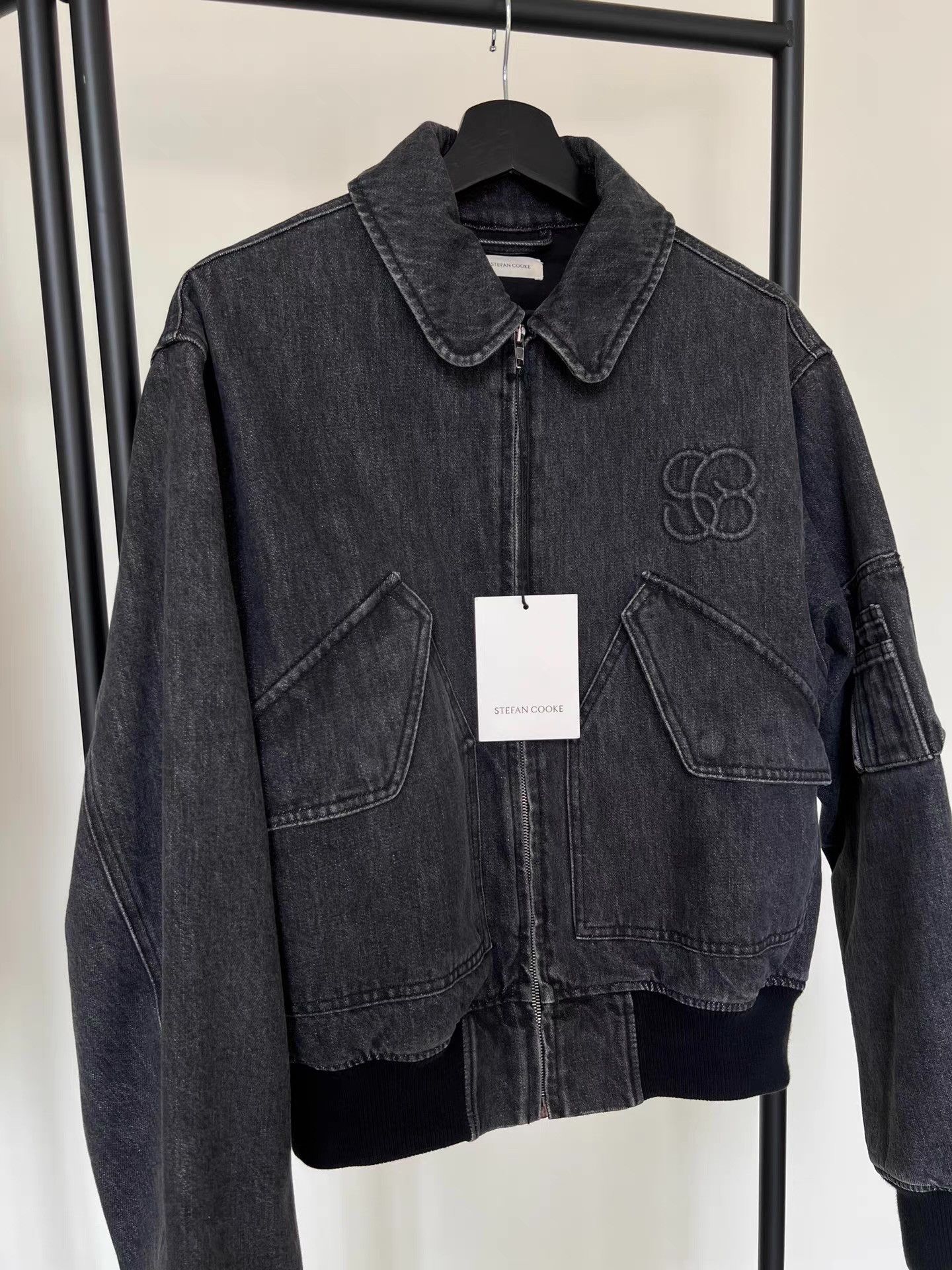 Stefan Cooke Stefan Cooke 22AW Runway Denim Bomber Jacket Q13 Size US L / EU 52-54 / 3 - 8 Thumbnail