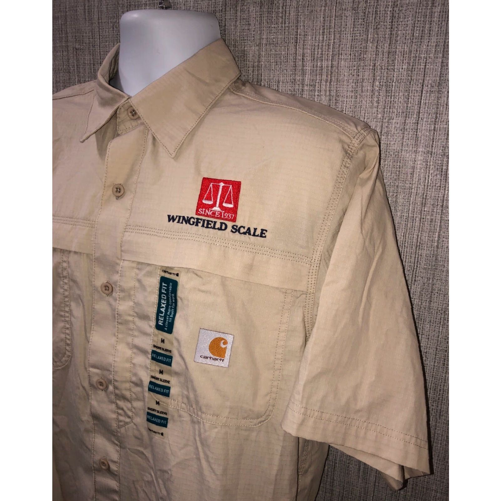 Carhartt VINTAGE Carhartt Shirt Men Beige Short Sleeve Woven Button-Up Size M Adult Medium Beige Mens Shirt Size US M / EU 48-50 / 2 - 2 Thumbnail