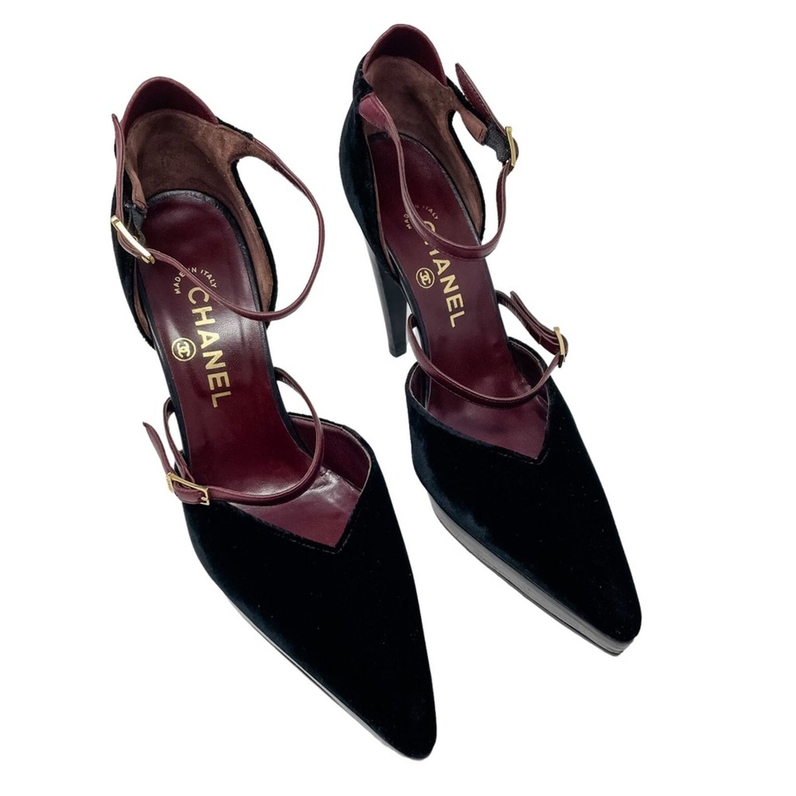 Chanel Chanel Vintage Point Toe Velvet & Wood High Heels 38/US 7 Size US 8 / IT 38 - 2 Thumbnail