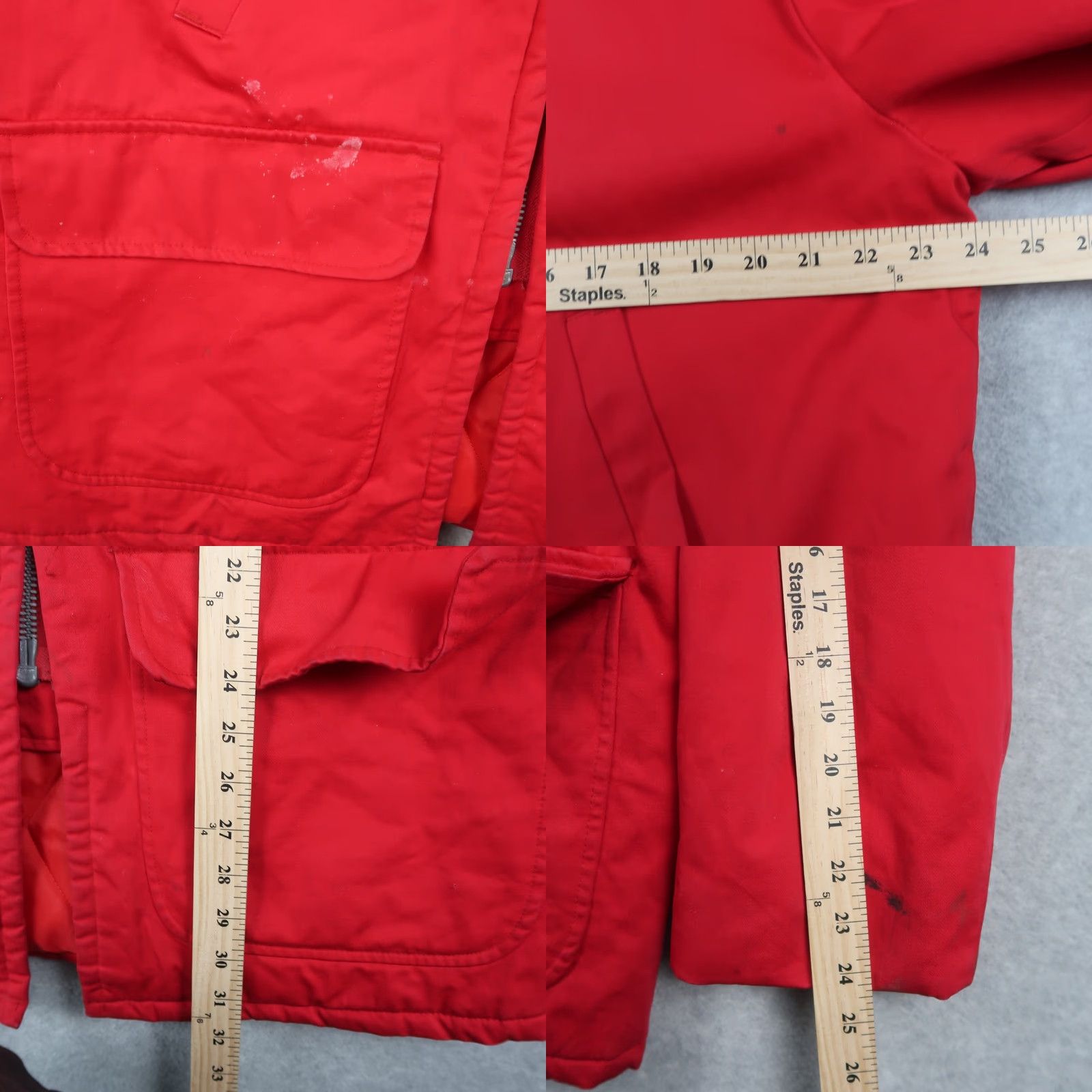 Sears VINTAGE Sears Ted Williams Hunting Jacket Insulated Red 42 Size Mens Quilted Cotton Mid-Length Bib Zipper Size US XS / EU 42 / 0 - 10 Thumbnail