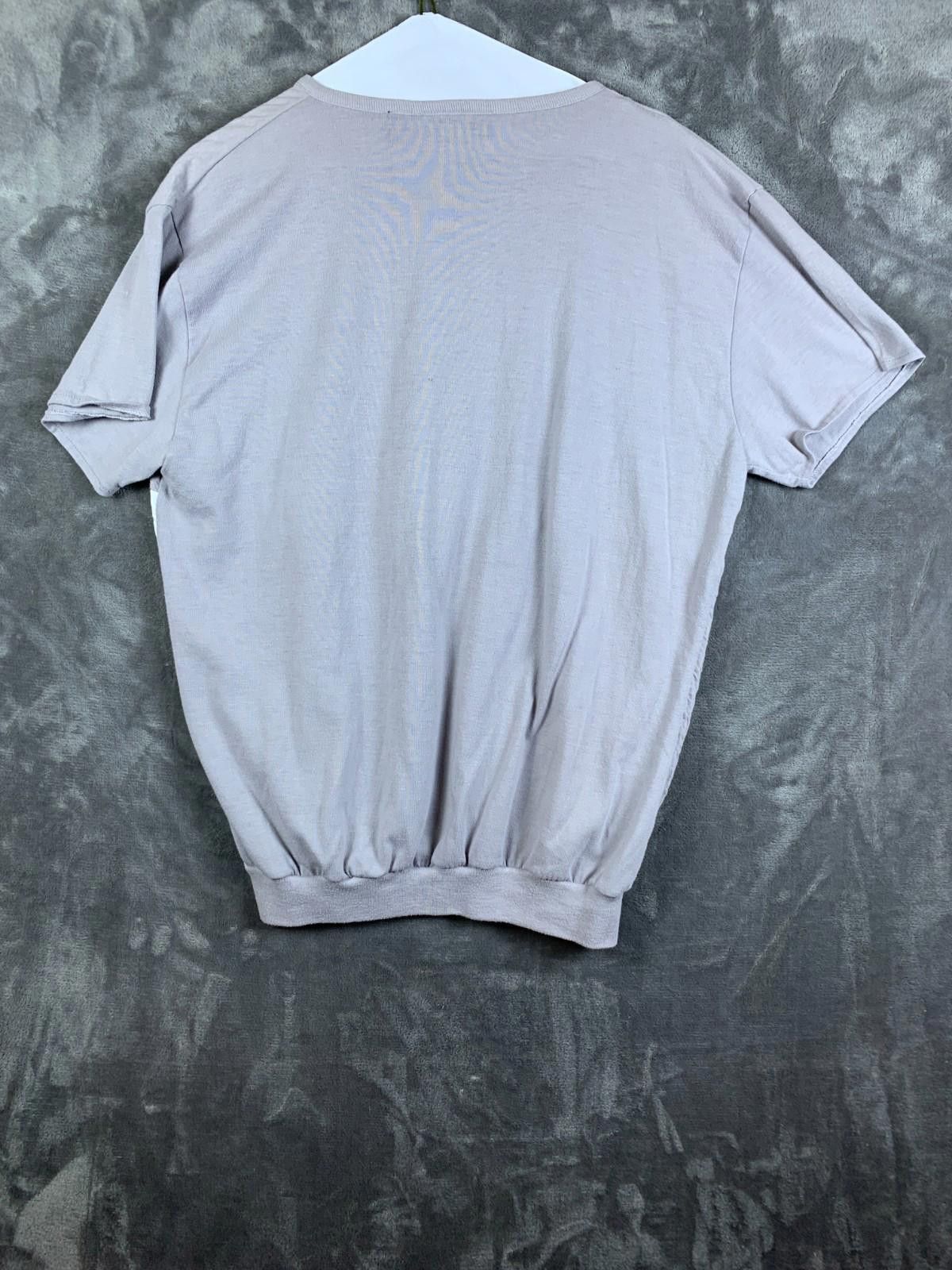 Designer PETER B Mens Grey/Whtie Striped SS Knit waist Shirt XL (245) Size US XL / EU 56 / 4 - 2 Thumbnail