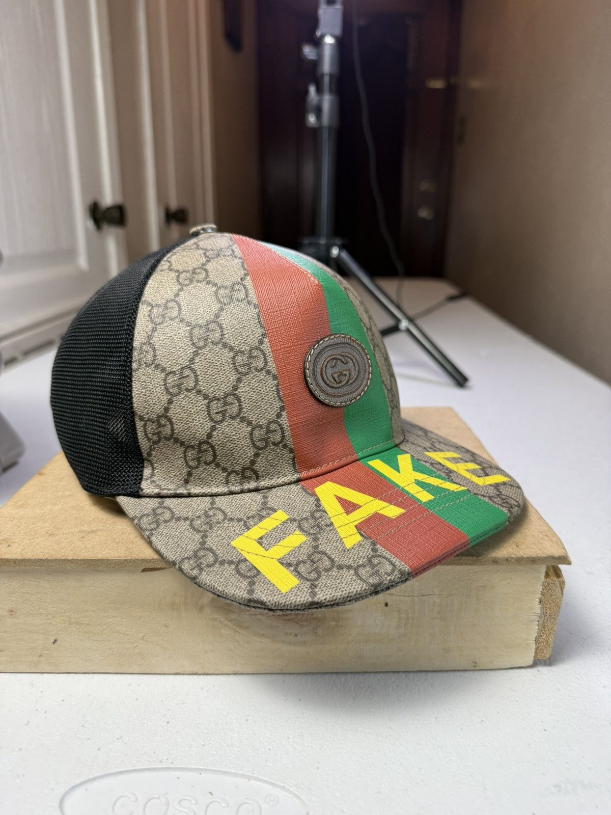 Gucci Gucci GG Supreme Monogram Baseball Hat 59 Beige Black Size ONE SIZE - 6 Thumbnail