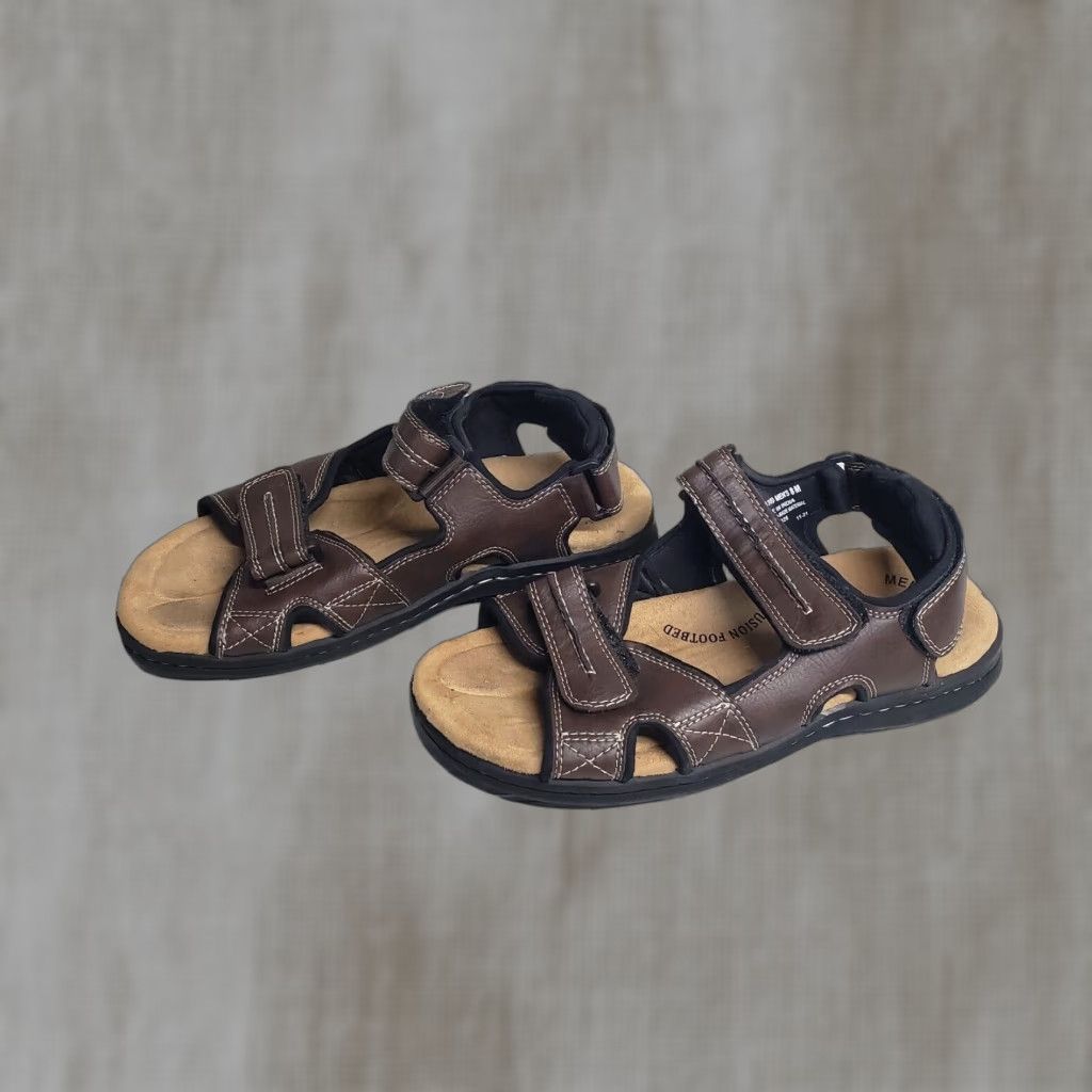 Dockers DOCKERS Sport Sandals Adjustable Strap Hook & Loop Fusion Footbed Adult Men US 8 Brown 8 Soccer Footwear Mens Size ONE SIZE - 1 Thumbnail
