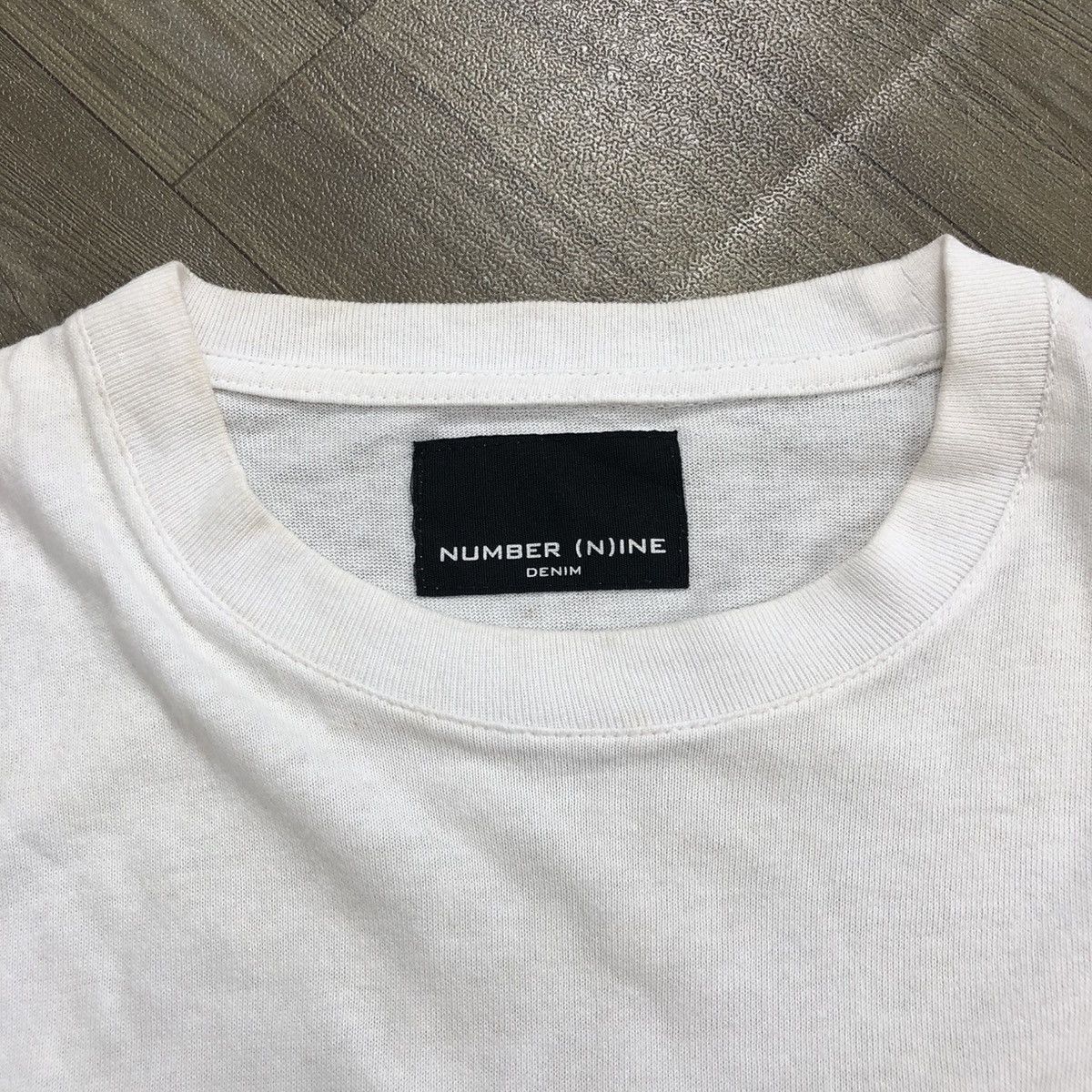 Number (N)ine 2000s Number (N)ine Denim Spell Out White Tshirt Size US M / EU 48-50 / 2 - 6 Thumbnail