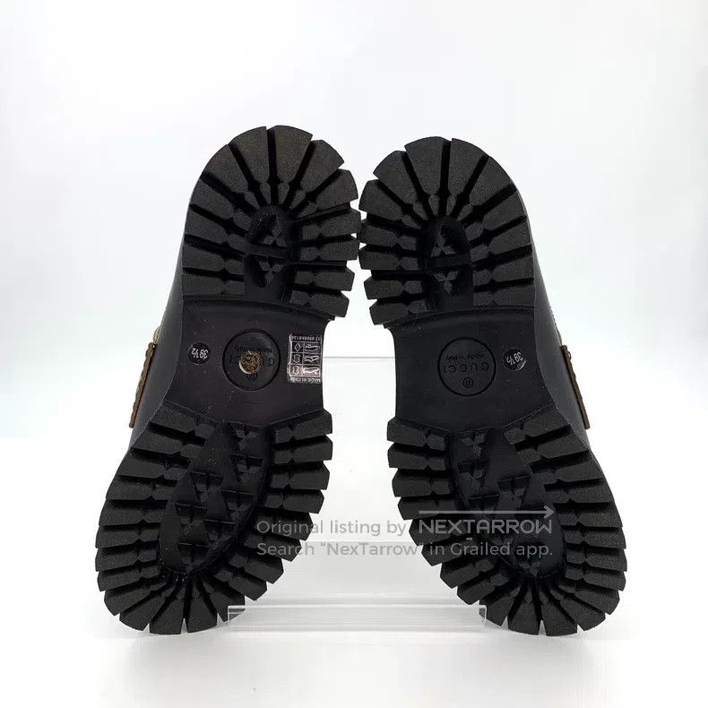 Gucci Black horse buckle thick-soled leather casual loafer