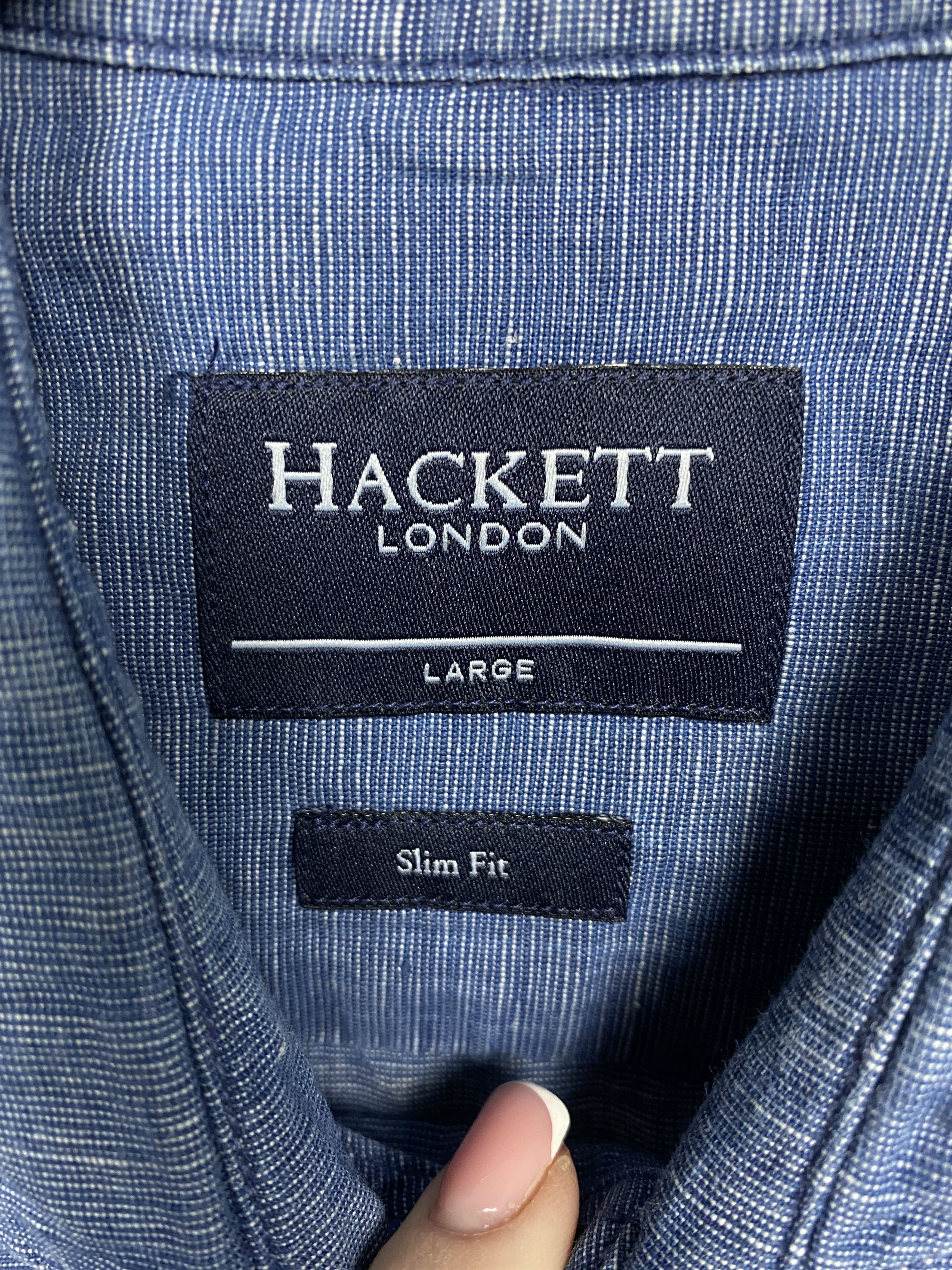 Hackett Hackett Vintage Mens LINEN Long Sleeve Shirt Size US L / EU 52-54 / 3 - 3 Thumbnail