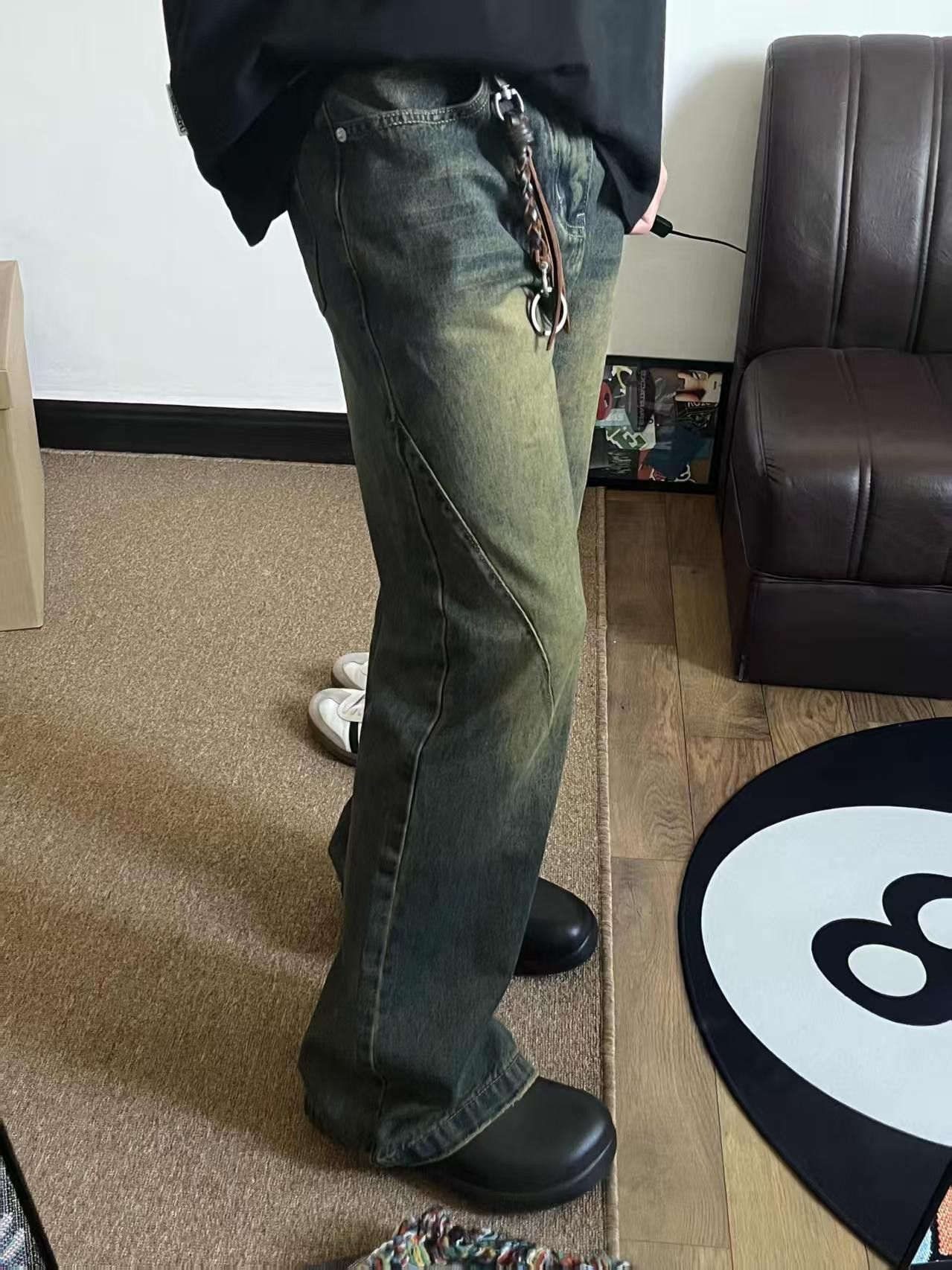 Japanese Brand × Jean American street washed retro flared jeans y2k Size US 32 / EU 48 - 3 Thumbnail