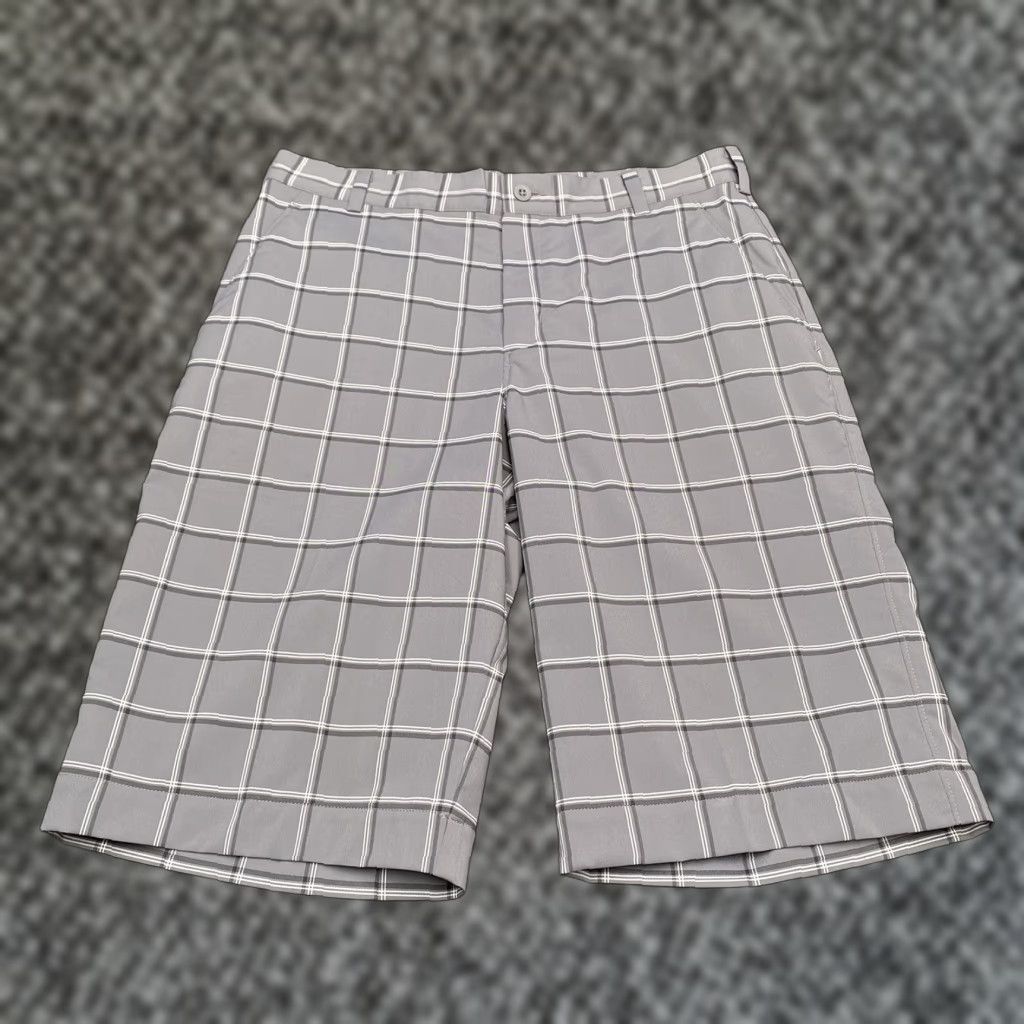 Nike Nike Golf Shorts Mens 30 Gray Flat Front Stretch DriFit Plaid Bermuda Shorts Athletic Casual Size US 30 / EU 46 - 1 Thumbnail