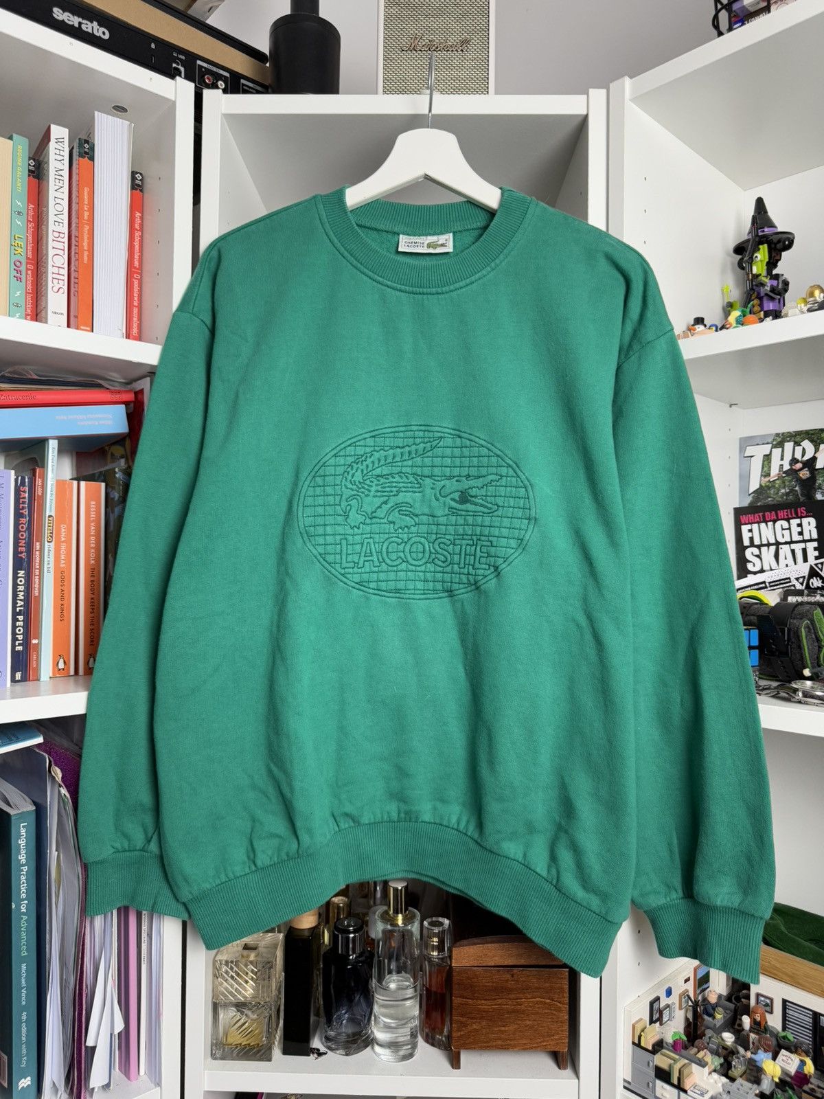 Designer × Lacoste × Vintage Vintage 90s Lacoste big logo baggy boxy sweatshirt L tennis Size US L / EU 52-54 / 3 - 1 Thumbnail