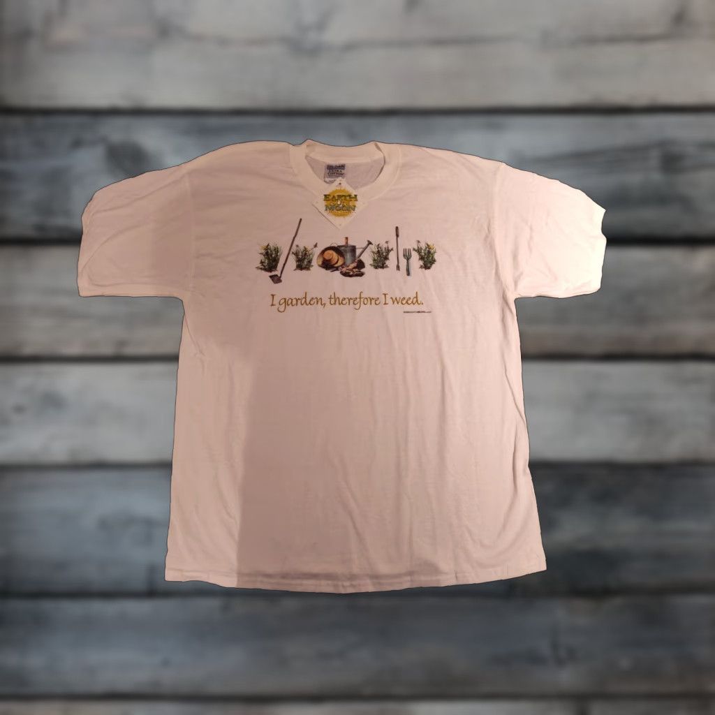 Vintage Earth Sun Moon Trading T-Shirt Men XL White Garden Gardening NWT Size US XL / EU 56 / 4 - 1 Thumbnail