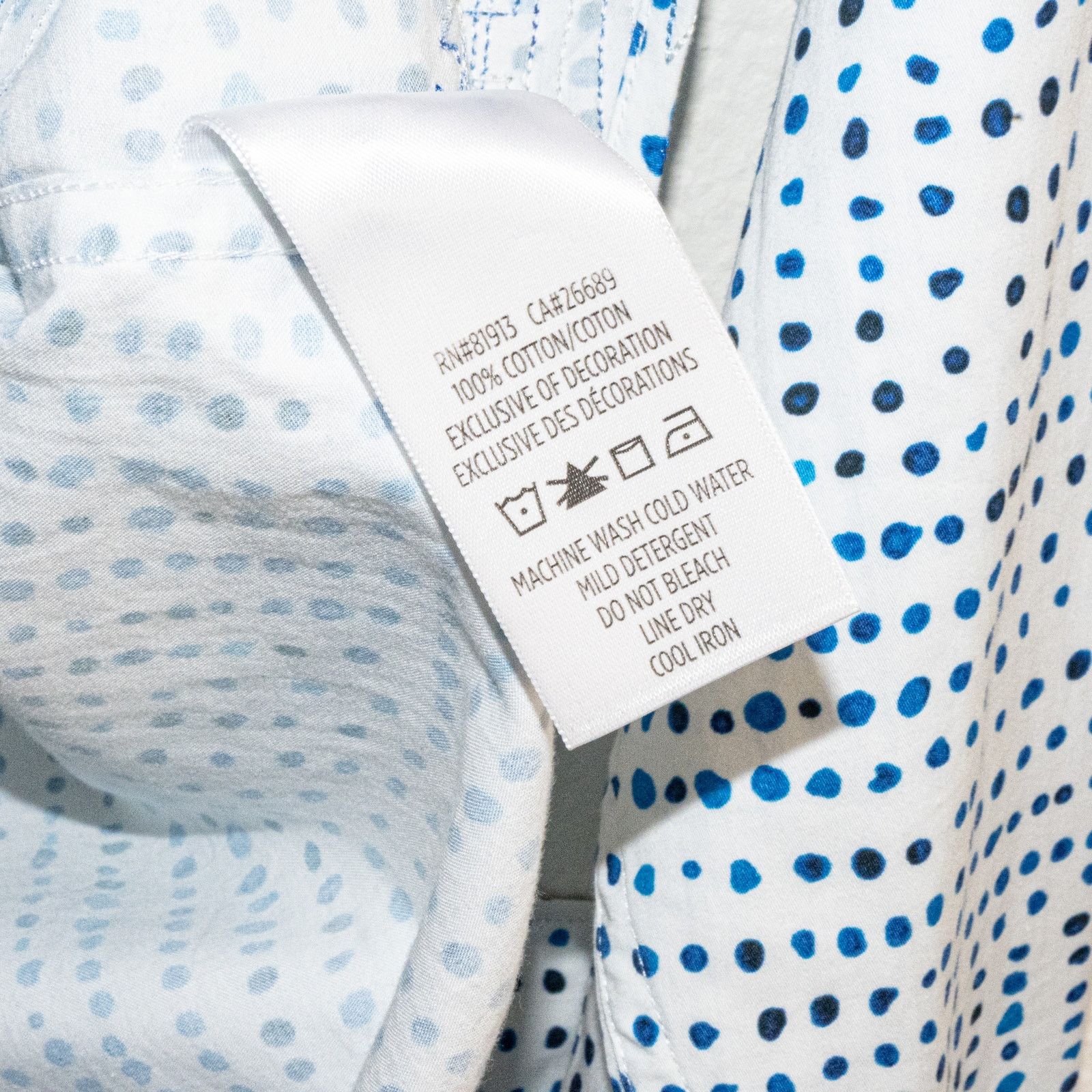 Robert Graham Robert Graham Men's Large Button up Shirt white w blue dot Size US L / EU 52-54 / 3 - 9 Thumbnail