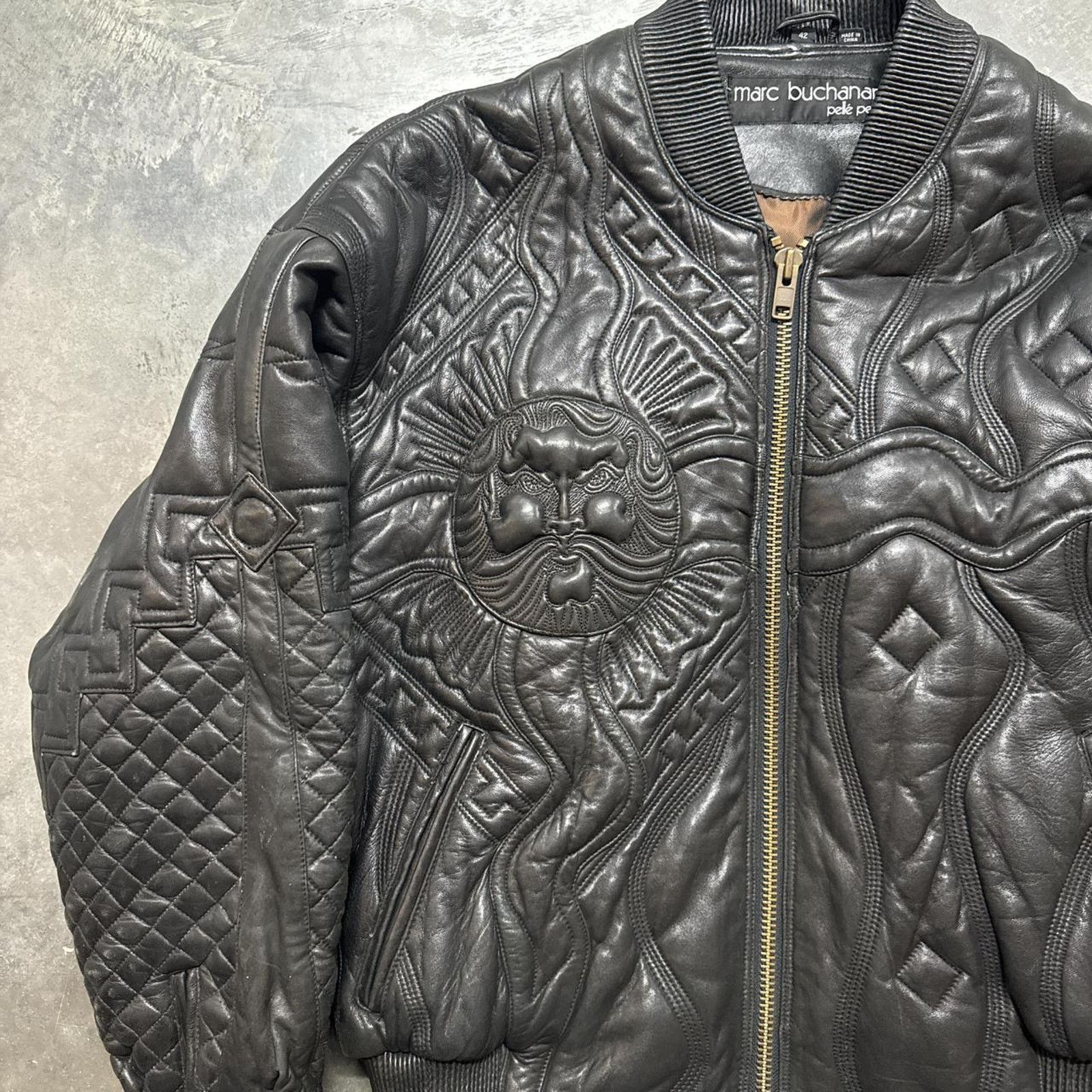 Pelle Pelle Vintage 90s Pelle Pelle Marc Buchanan Sun Leather Jacket Size US M / EU 48-50 / 2 - 5 Thumbnail