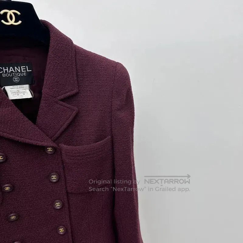 Chanel Chanel Burgundy Women's Jacket . Size M / US 6-8 / IT 42-44 - 3 Thumbnail