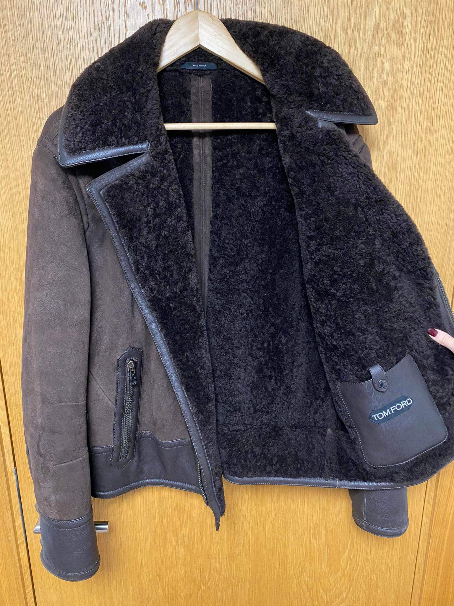 Tom Ford GQ Approved - Shearling Biker Aviation Leather Bomber Jacket Size US L / EU 52-54 / 3 - 25 Thumbnail
