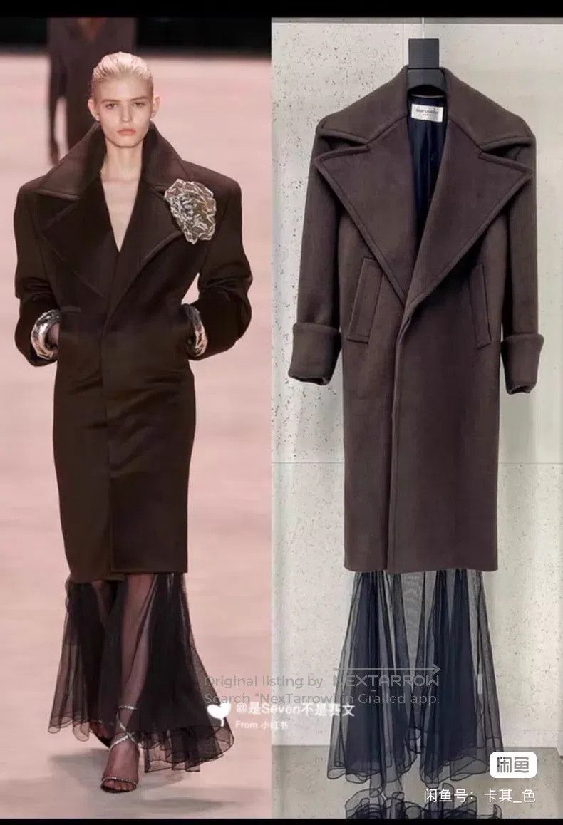 Saint Laurent Paris Saint Laurent Paris Goat Cashmere Women's Coat Size S / US 4 / IT 40 - 2 Thumbnail
