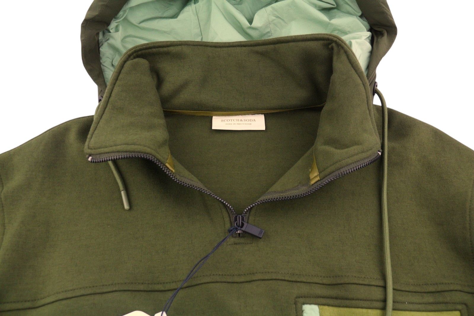 Scotch & Soda M Green Padded Hood Half Zip Hoodie 88557 Size US M / EU 48-50 / 2 - 4 Thumbnail