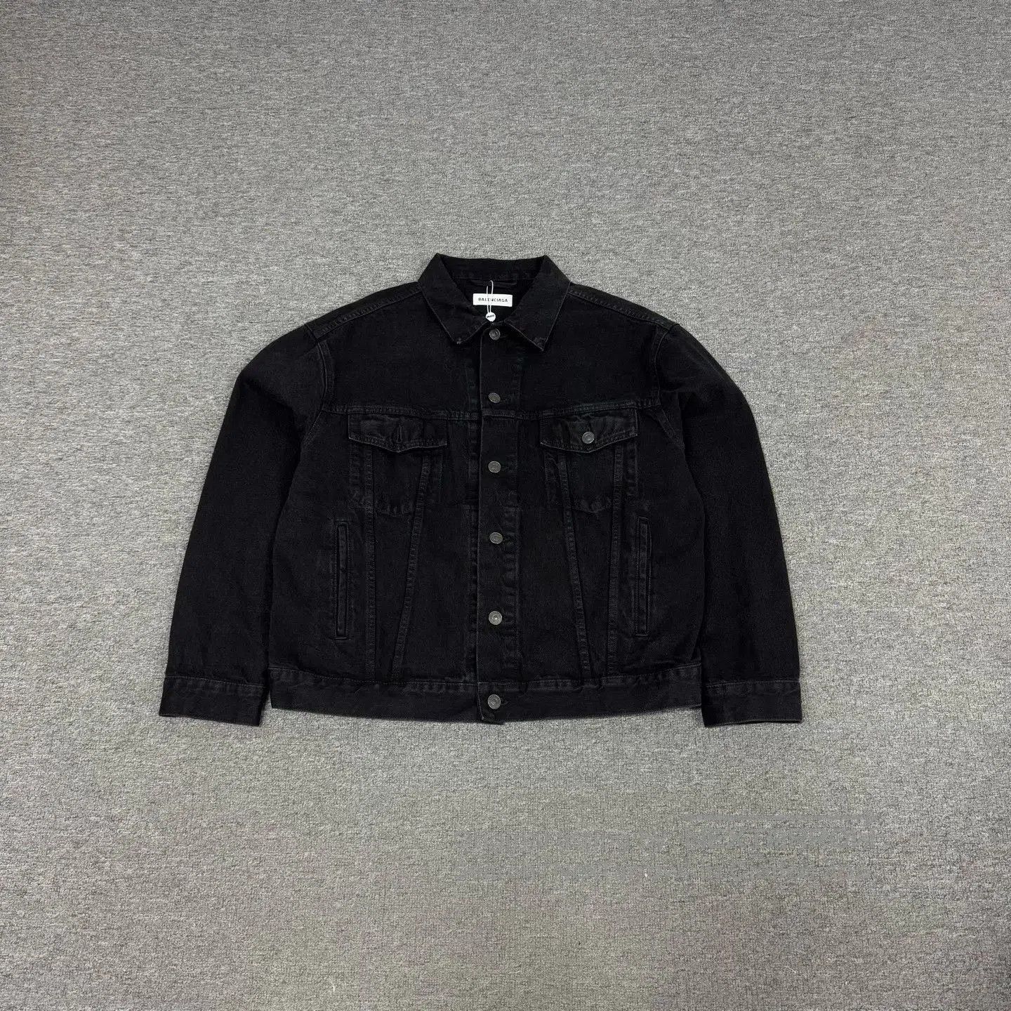 Balenciaga Balenciaga Rhinestone Logo Black Denim Jacket. Size XS / US 0-2 / IT 36-38 - 2 Thumbnail