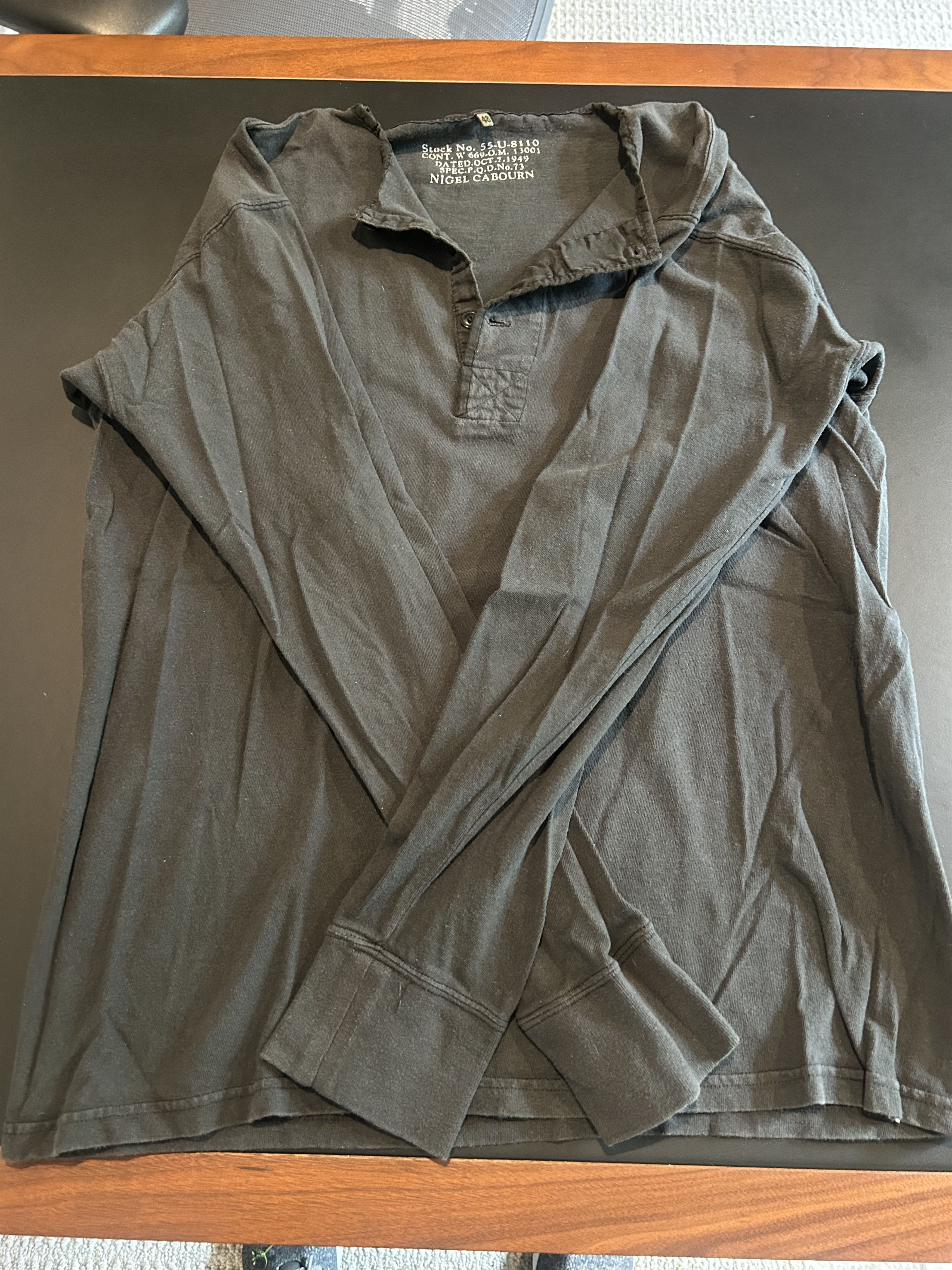 Nigel Cabourn Nigel Cabourn LS cotton henley Size US M / EU 48-50 / 2 - 2 Thumbnail