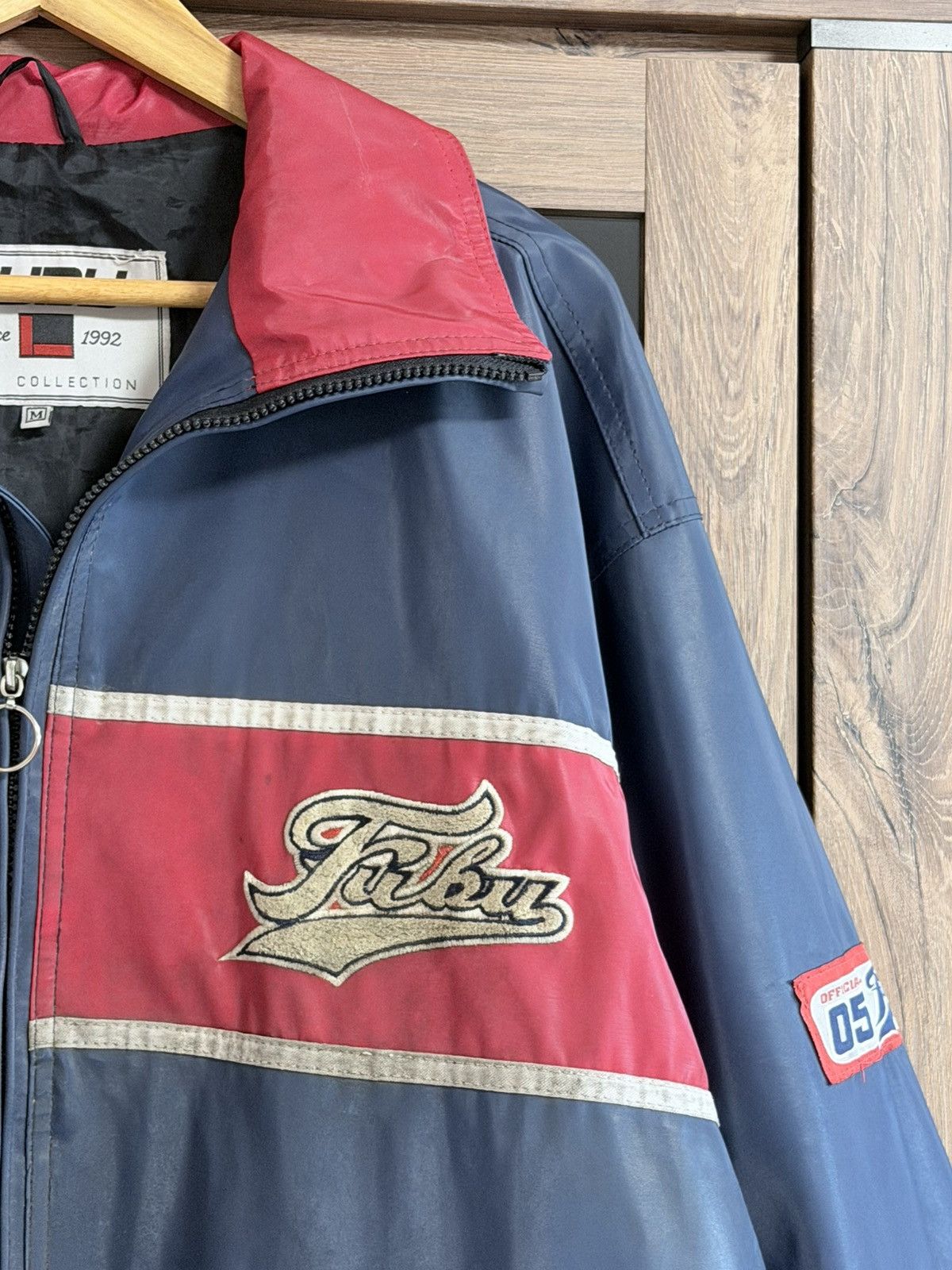 Fubu Vintage Fubu Varsity Waterproof Jacket Navy Red Distressed Size US M / EU 48-50 / 2 - 11 Thumbnail