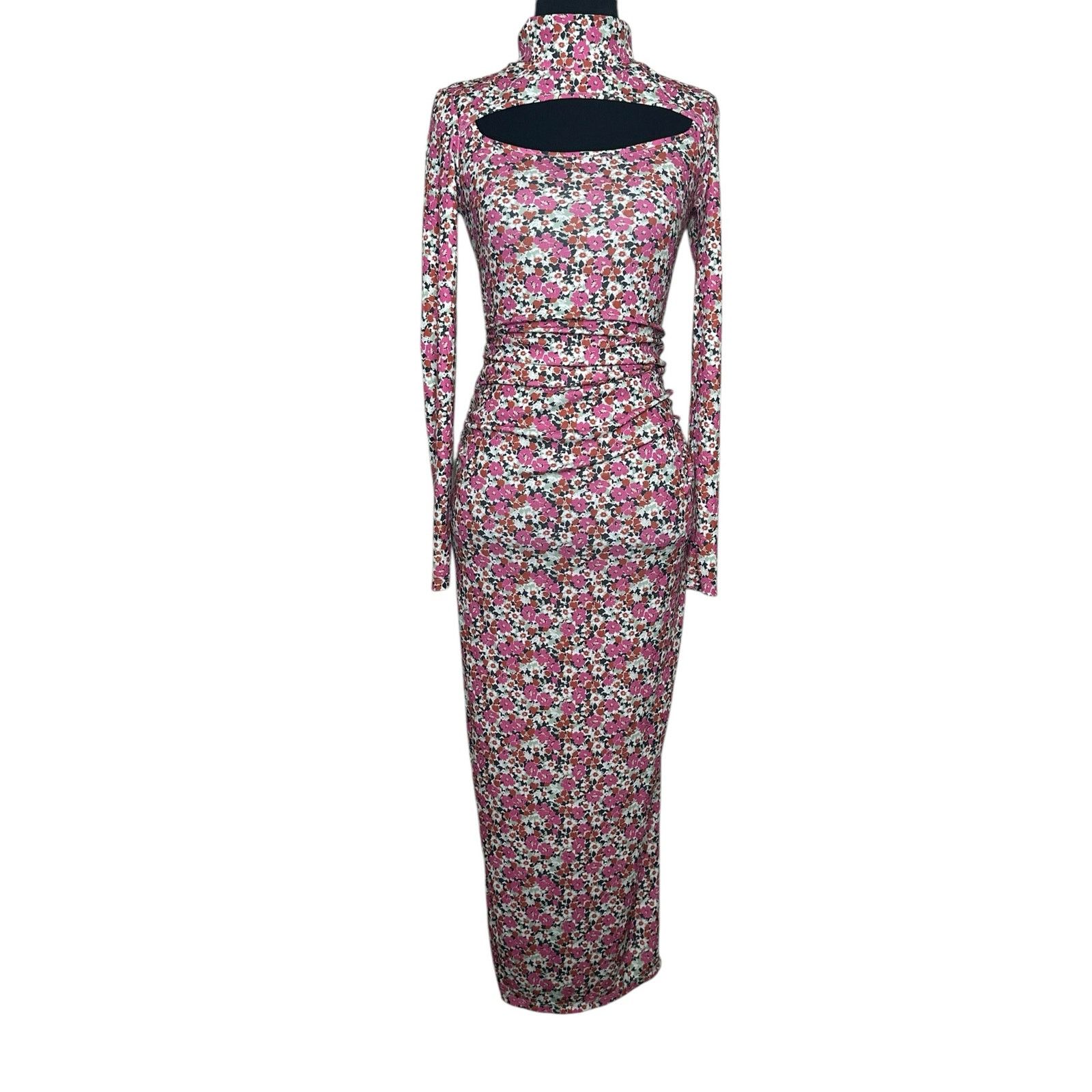 Zara Zara pink floral long sleeves maxi pencil dress size Small Size S / US 4 / IT 40 - 10 Thumbnail