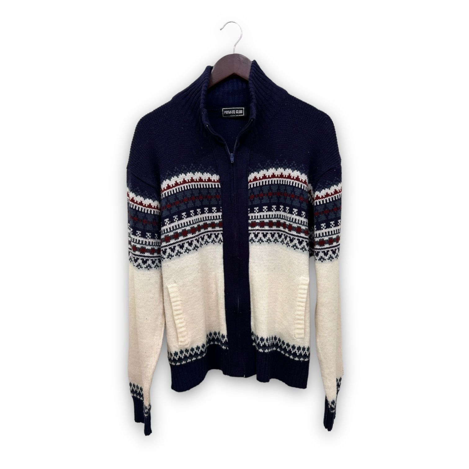 Vintage VTG Fair Isle Full Zip Acrylic Sweater Mens XL Size US XL / EU 56 / 4 - 1 Thumbnail