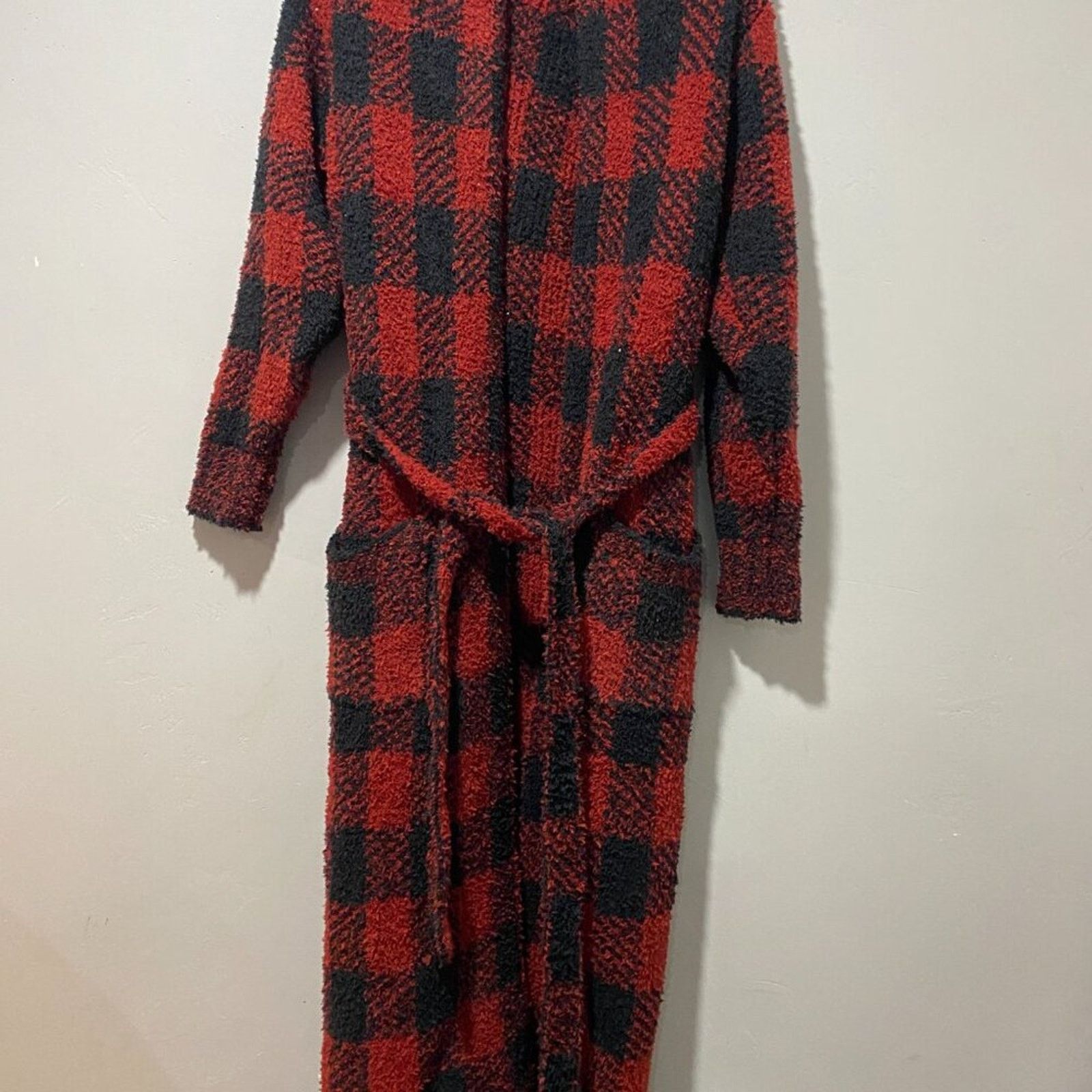 SKIMS Skims Brick Buffalo Check Cozy Knit Unisex Robe Size S/M Size ONE SIZE - 2 Thumbnail