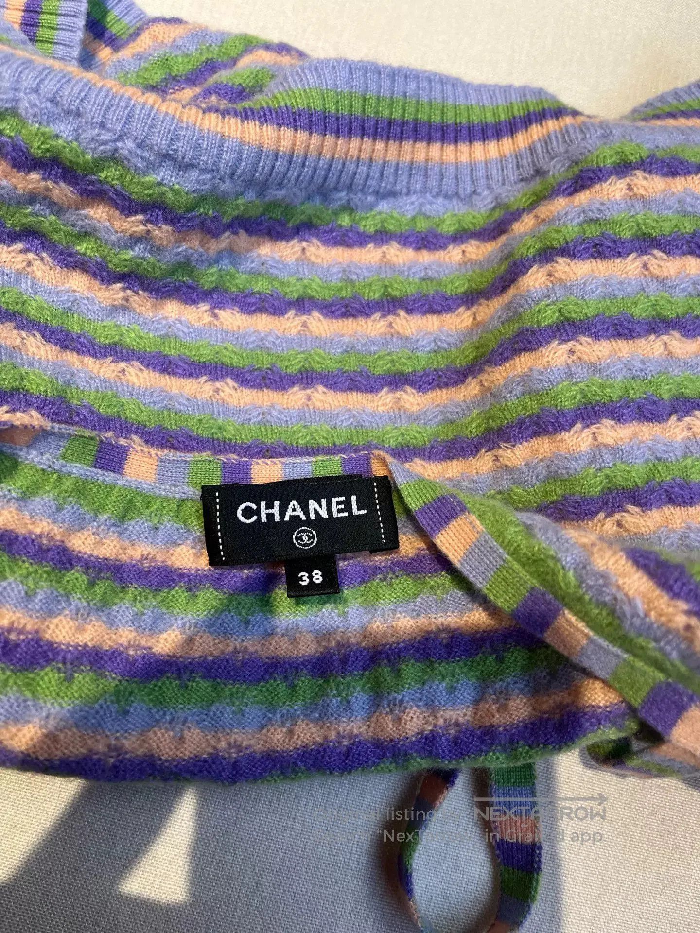 Chanel Chanel 24A Cashmere Striped Camisole. Size US L / EU 52-54 / 3 - 3 Thumbnail