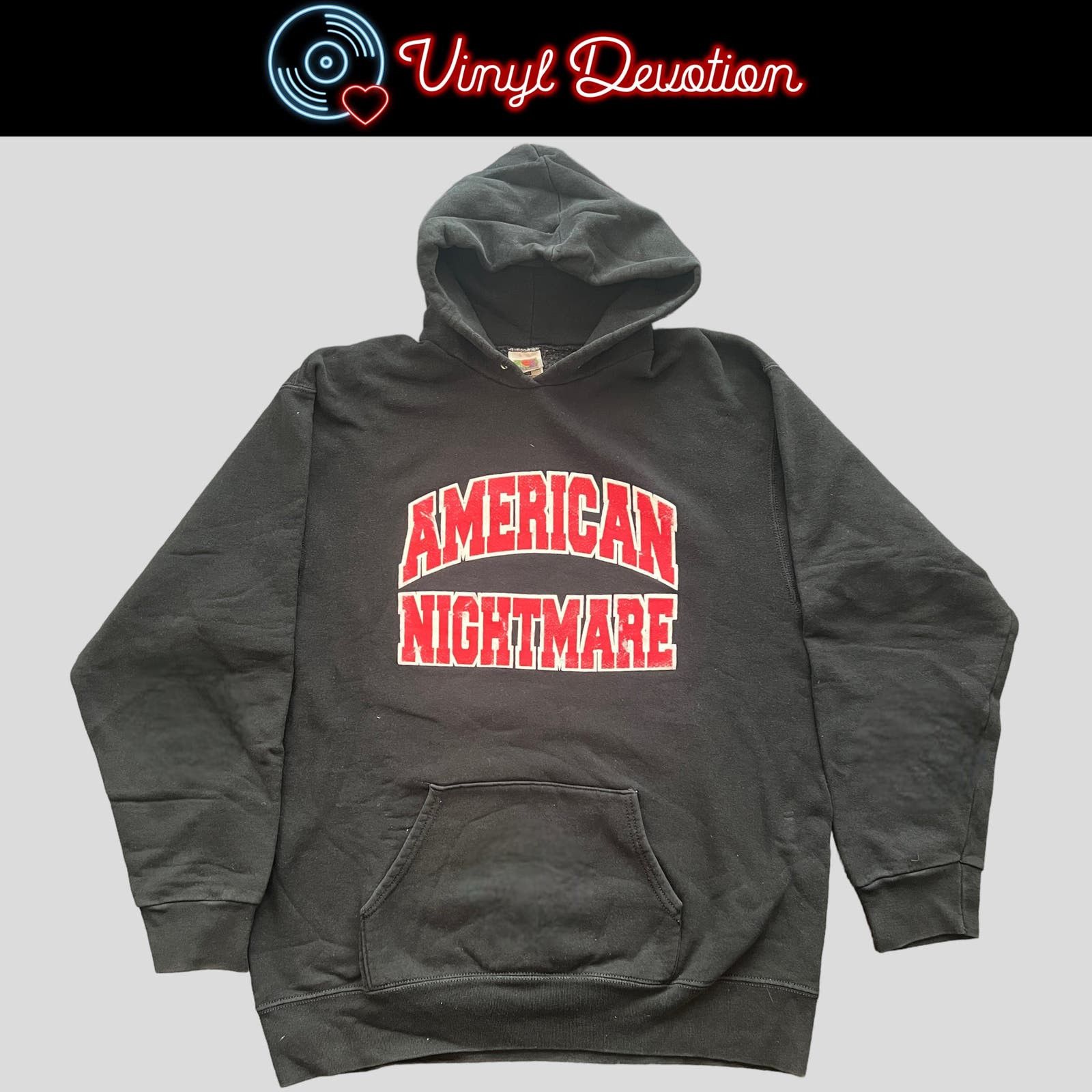 image of Fruit Of The Loom American Nightmare Band Varsity Pullover Hoodie Size 2Xl in Black, Men's