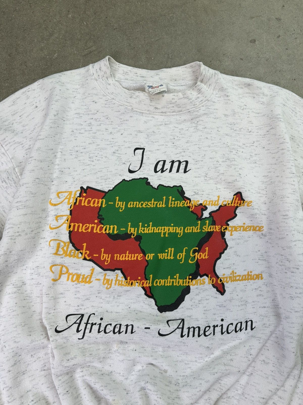Vintage vintage 90s i am african american spellout crewneck xl Size US XL / EU 56 / 4 - 3 Thumbnail