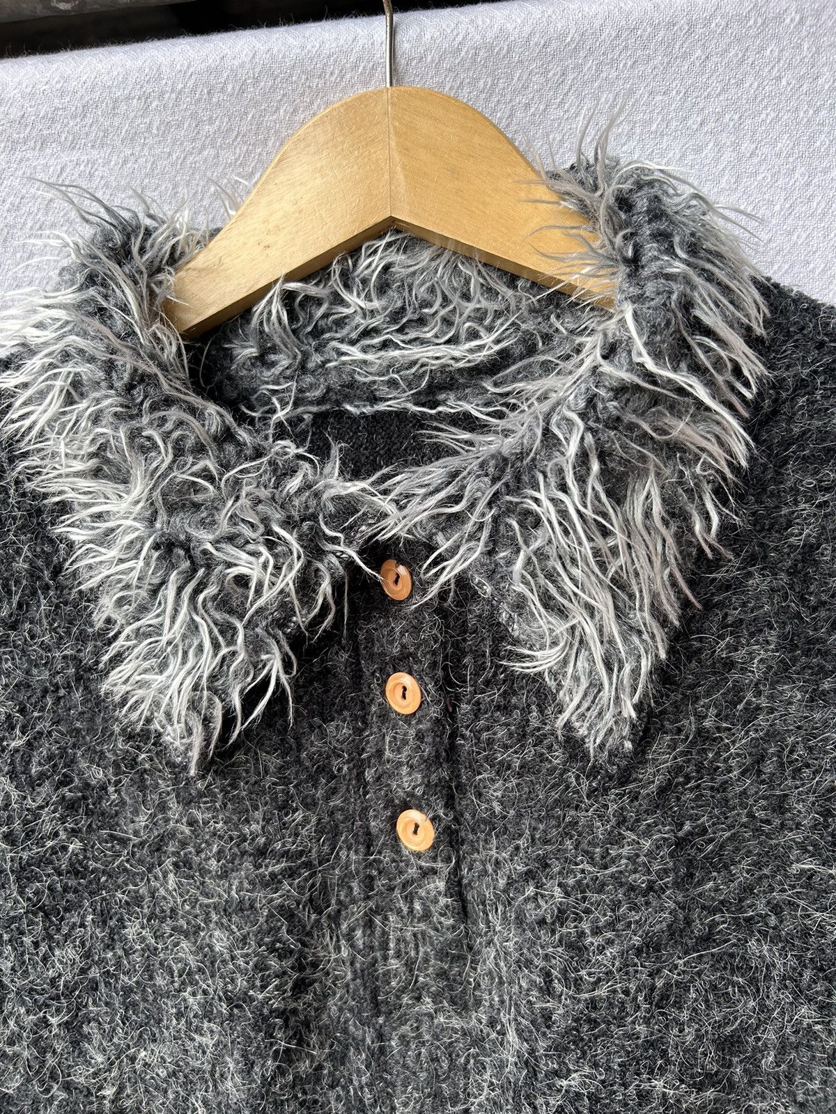 Japanese Brand Faux fur collar knit japanese style Ifsixwasnine lgb Size US L / EU 52-54 / 3 - 3 Thumbnail