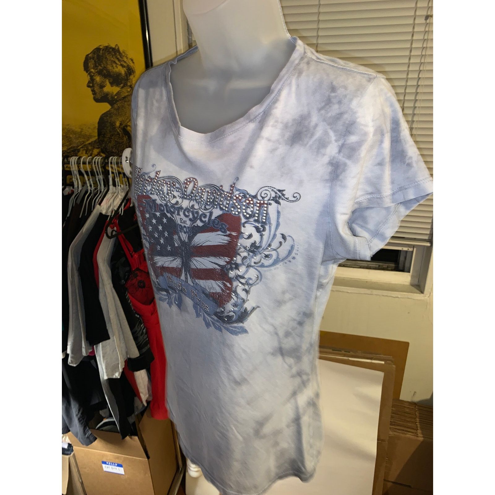 Harley Davidson × Vintage Harley Davidson Butterfly Bedazzled T Shirt Womens Large USA Size L / US 10 / IT 46 - 6 Thumbnail