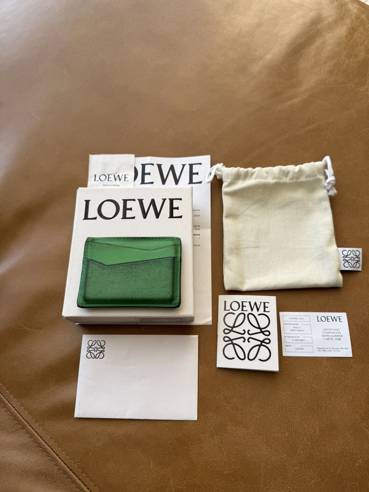 Loewe Loewe Puzzle Stitch Plain C Wallet Cardholder Apple Green Size ONE SIZE - 18 Thumbnail