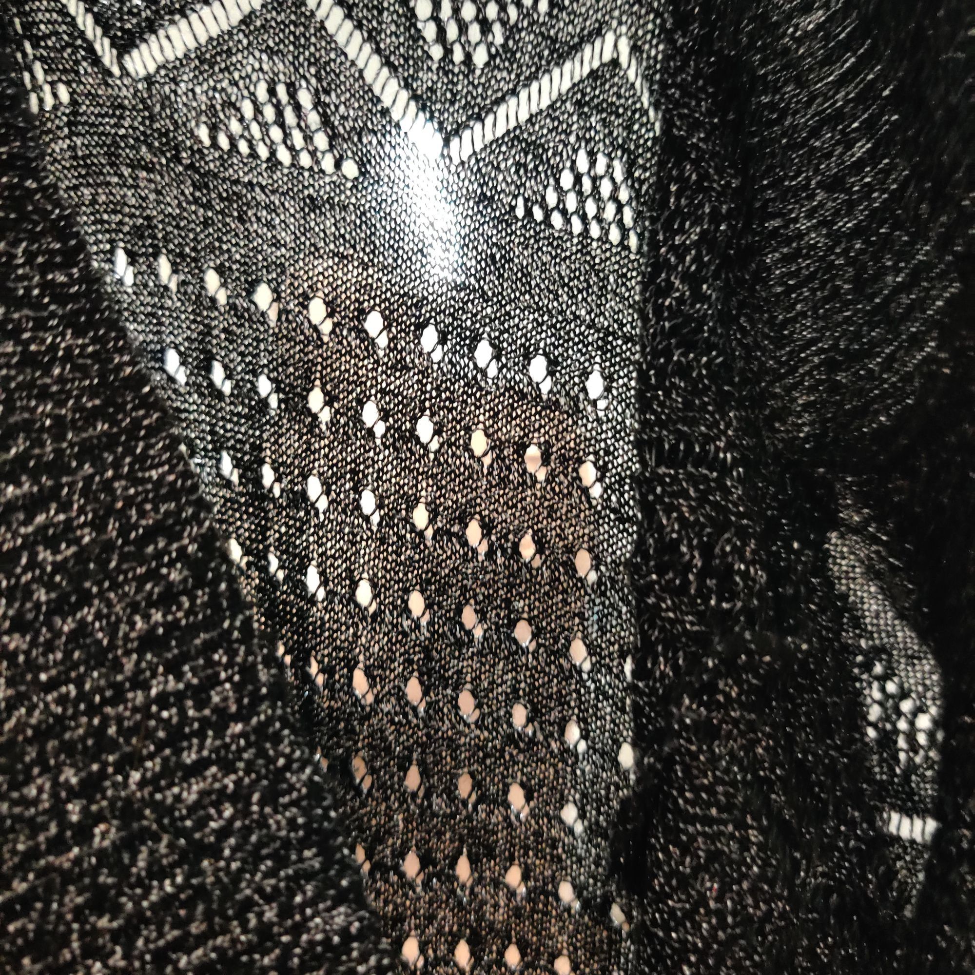 Vintage Cathy Daniels L Vintage Y2K Black Metallic Knit Cowl Neck 3/ Size L / US 10 / IT 46 - 7 Thumbnail