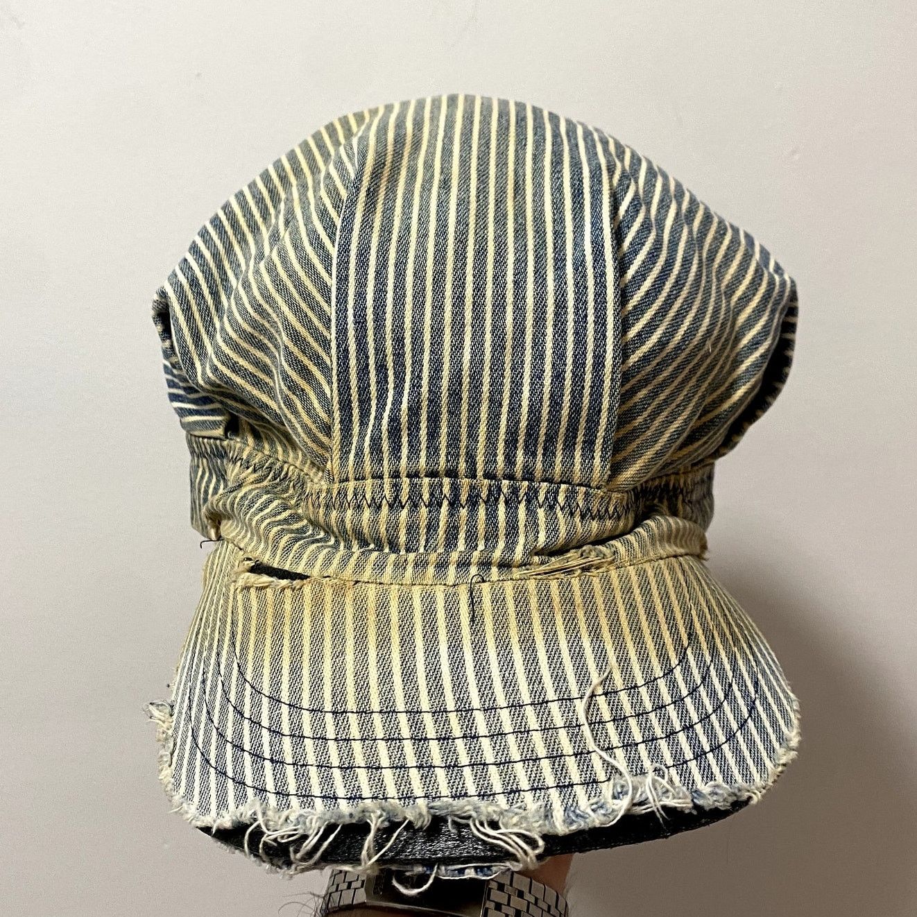 Vintage Vintage Payday Hickory Stripe Railroad Work Cap Distressed Size ONE SIZE - 4 Thumbnail