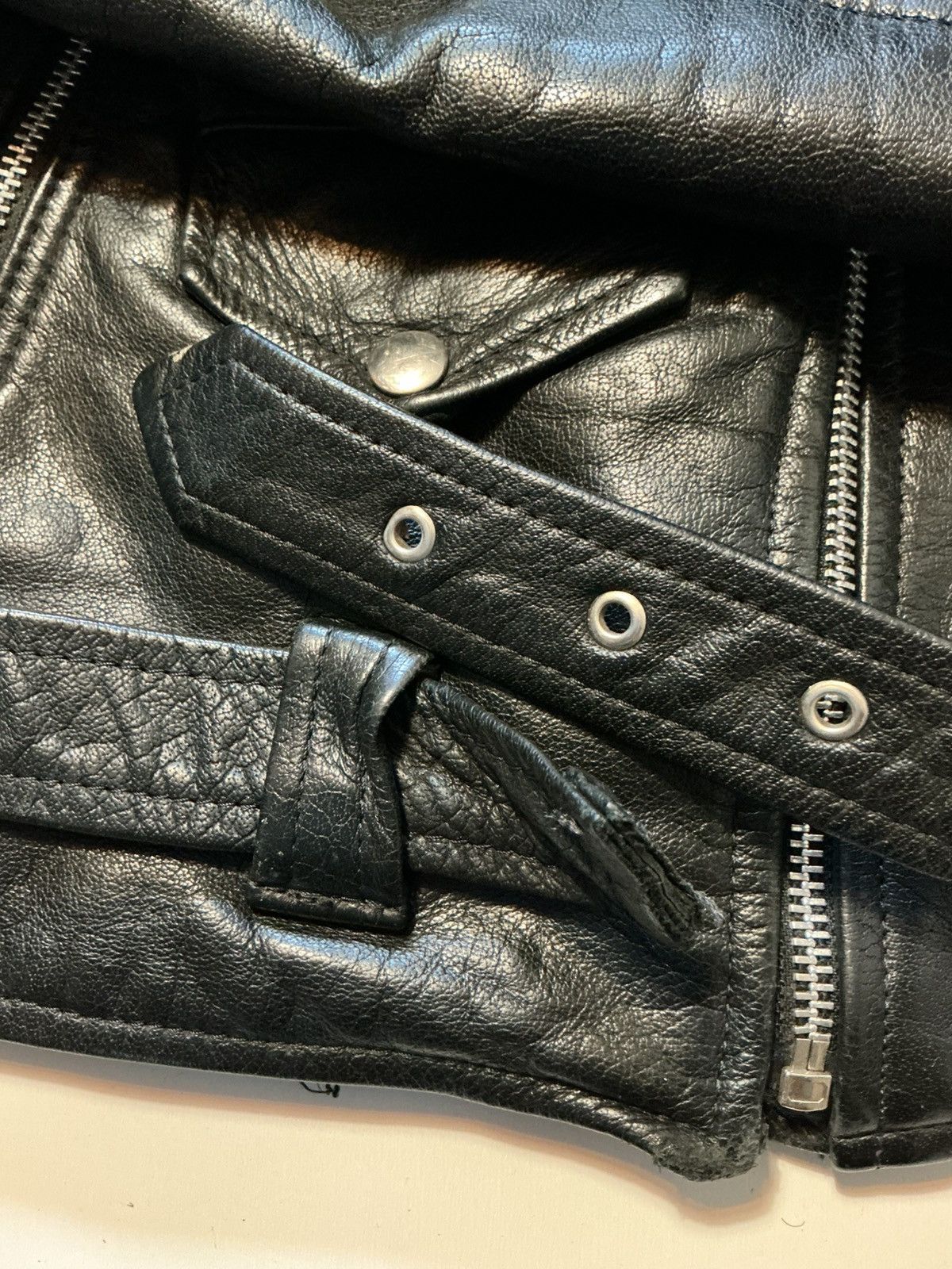 Vintage Vintage Echtes Leder Leather Motorcycle Punk Biker Jacket Size US S / EU 44-46 / 1 - 11 Thumbnail