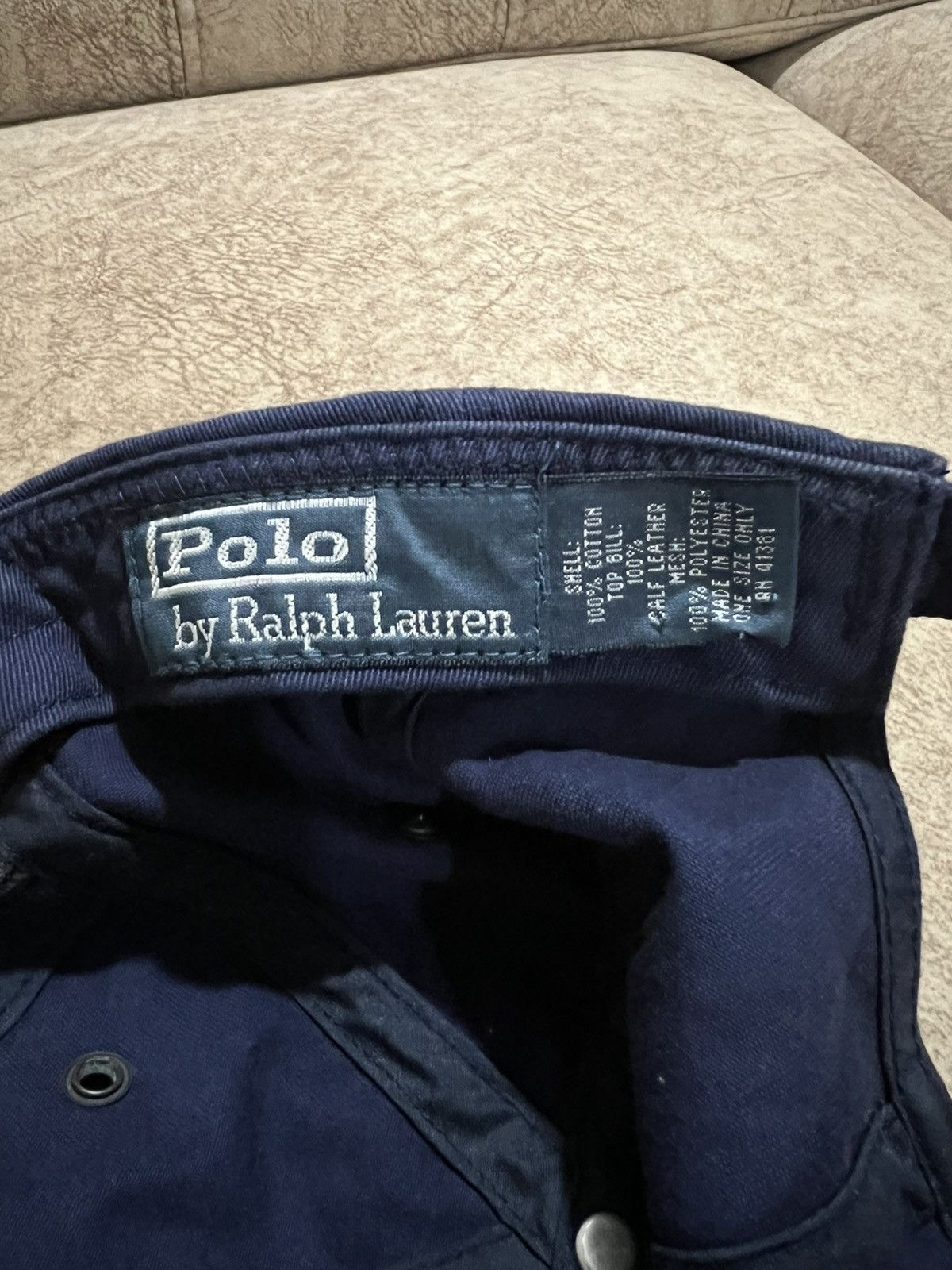 RRL Ralph Lauren Vintage 90s Polo Sport RL Fisherman Hybrid Mesh Leather Cap Size ONE SIZE - 7 Thumbnail