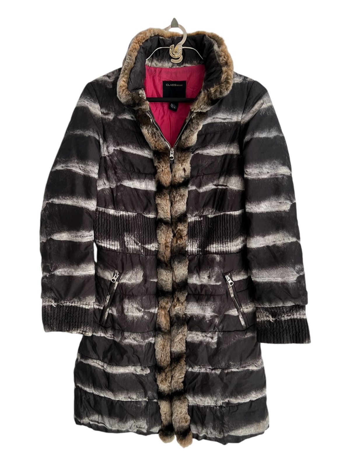 Roberto Cavalli Real Fur Roberto Cavalli 3D Graphic Down Puffer Long Jacket Size US S / EU 44-46 / 1 - 2 Thumbnail