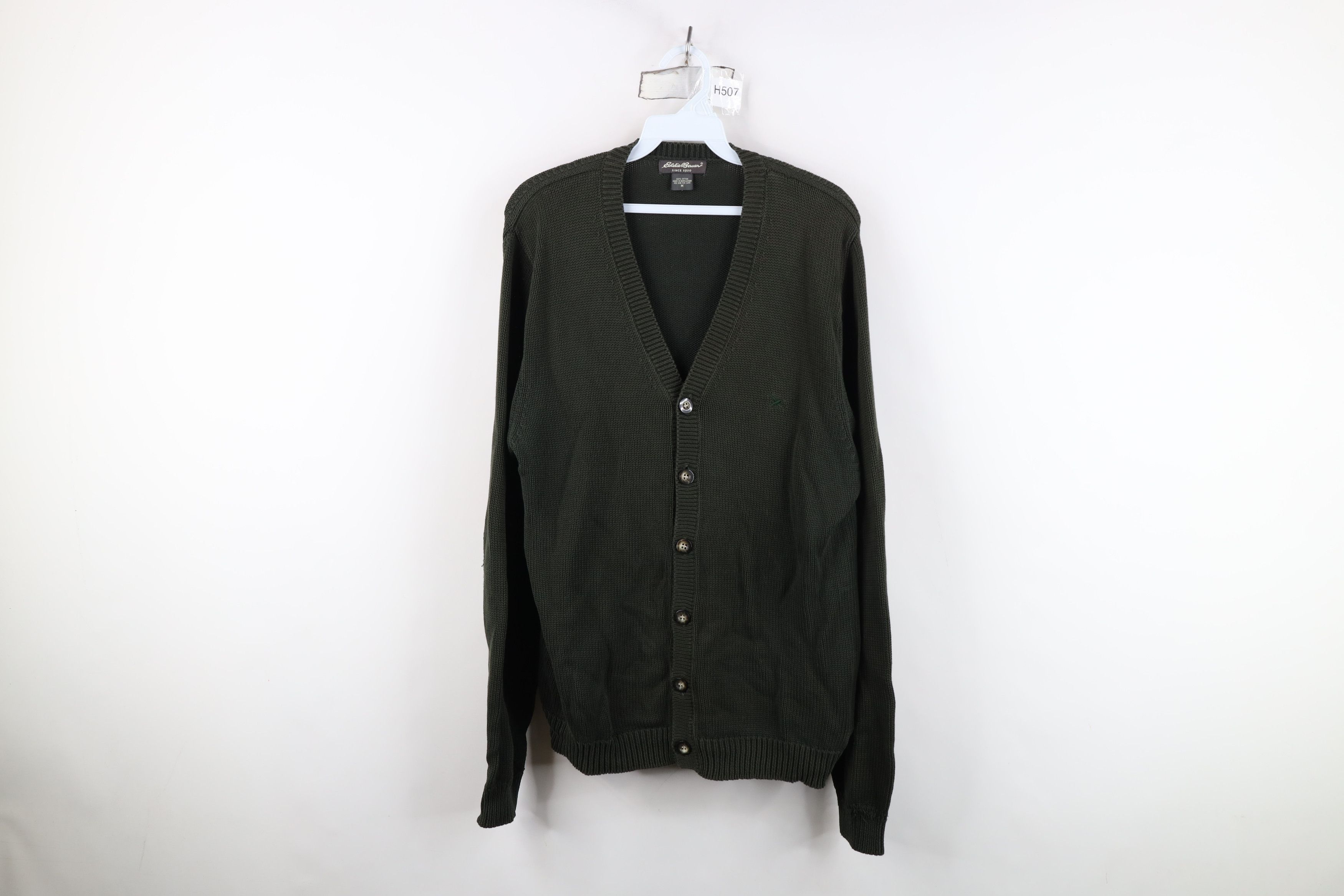 Eddie Bauer Vintage 90s Eddie Bauer Cotton Knit Cardigan Sweater Green Size US M / EU 48-50 / 2 - 1 Thumbnail