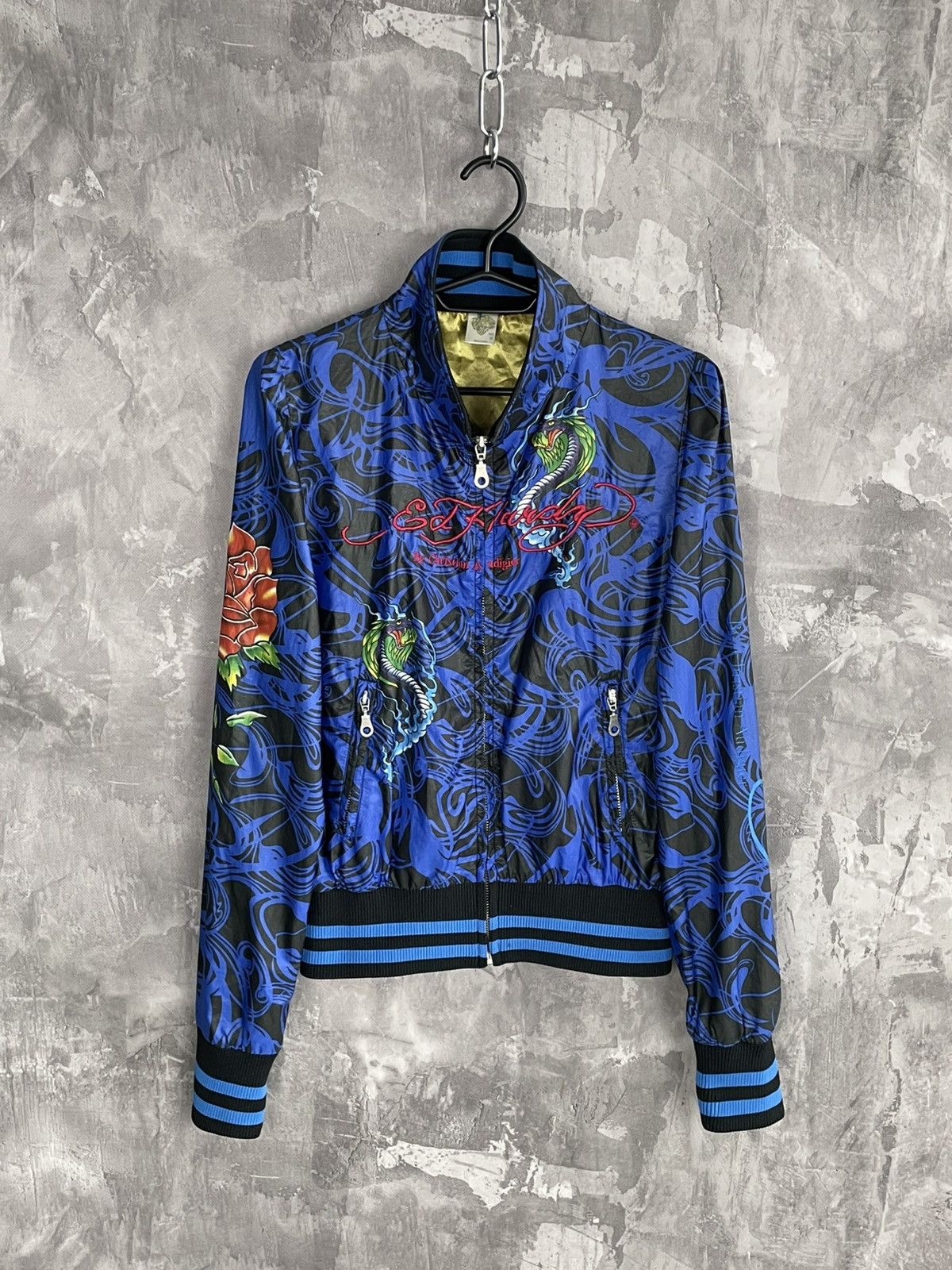 Ed Hardy Y2K Ed Hardy Overprint Grunge Vibe Glamour Track Jacket Size M / US 6-8 / IT 42-44 - 1 Thumbnail