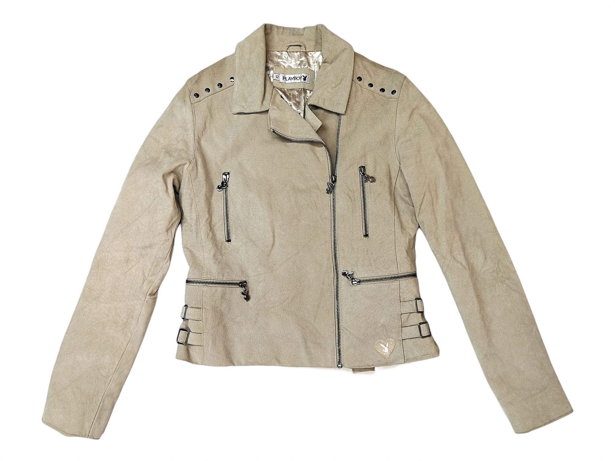 Playboy × Vintage Vintage Playboy Leather Jacket Biker Style Size M / US 6-8 / IT 42-44 - 2 Thumbnail