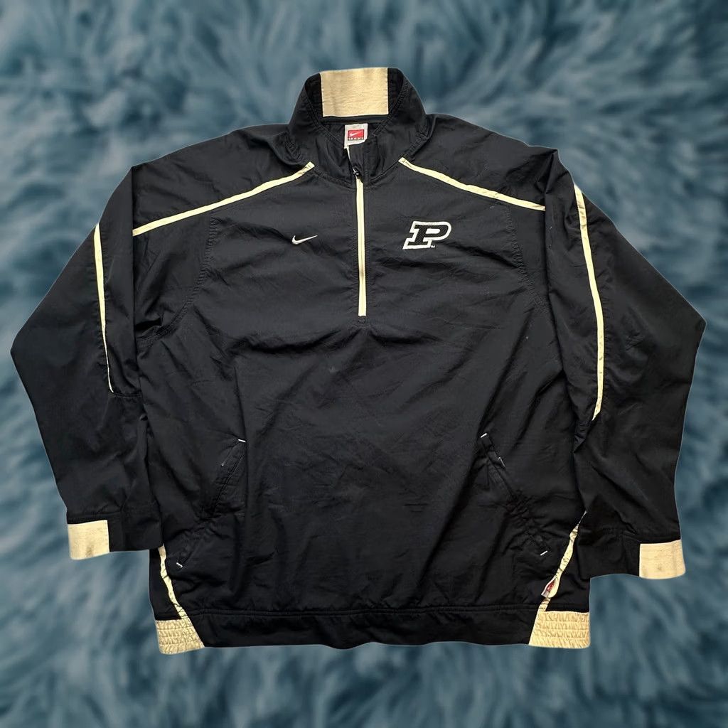 Nike Nike Team Fit Storm Purdue Boilermakers 1/4 Zip Windbreaker Jacket Mens Large Black Size US L / EU 52-54 / 3 - 1 Thumbnail