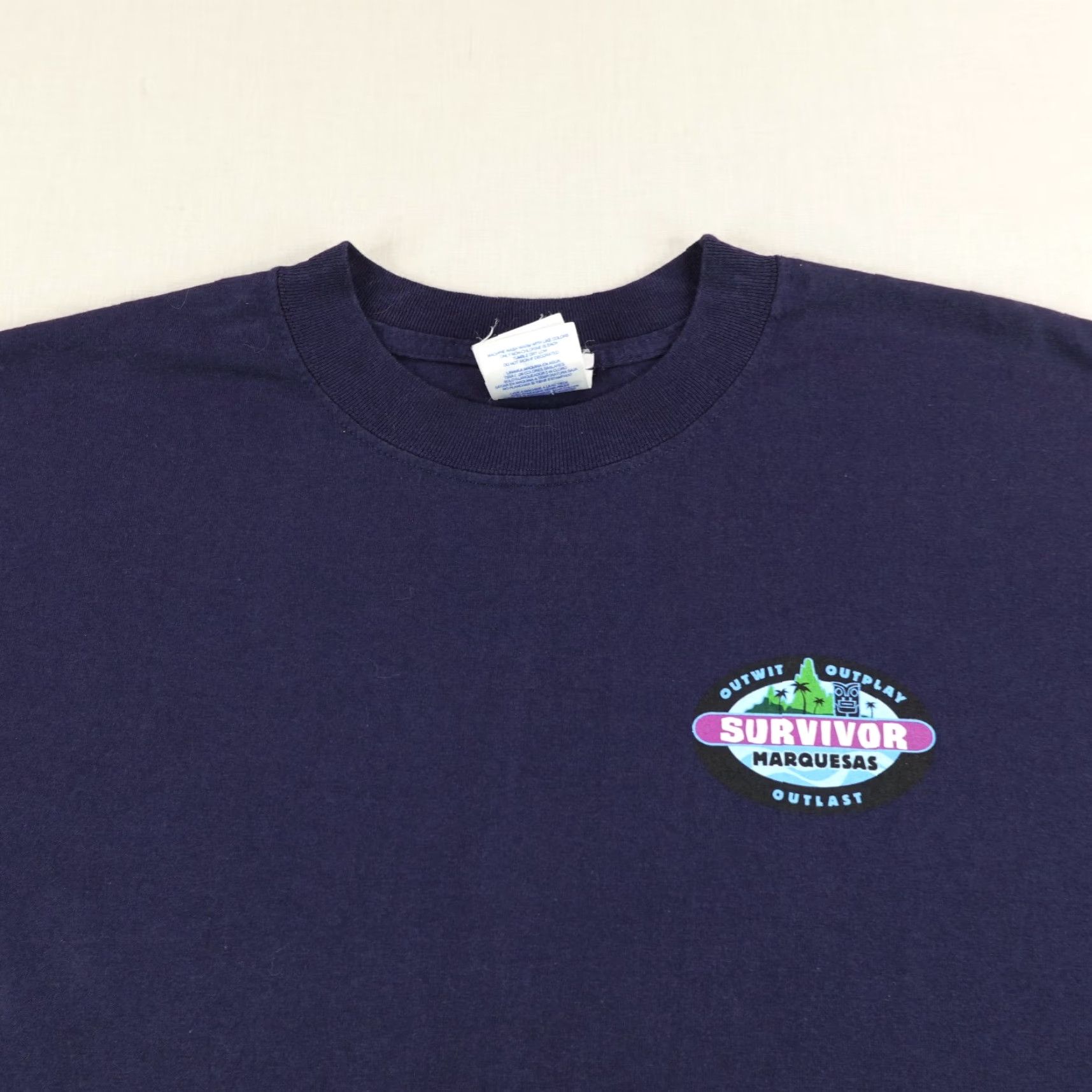 Vintage VINTAGE Survivor T-Shirt Mens 2XL Blue 2000s Y2K Graphic Print Beach Tribal Logo Short Sleeve Crew Neck - 2XL Mens Size US XXL / EU 58 / 5 - 2 Thumbnail