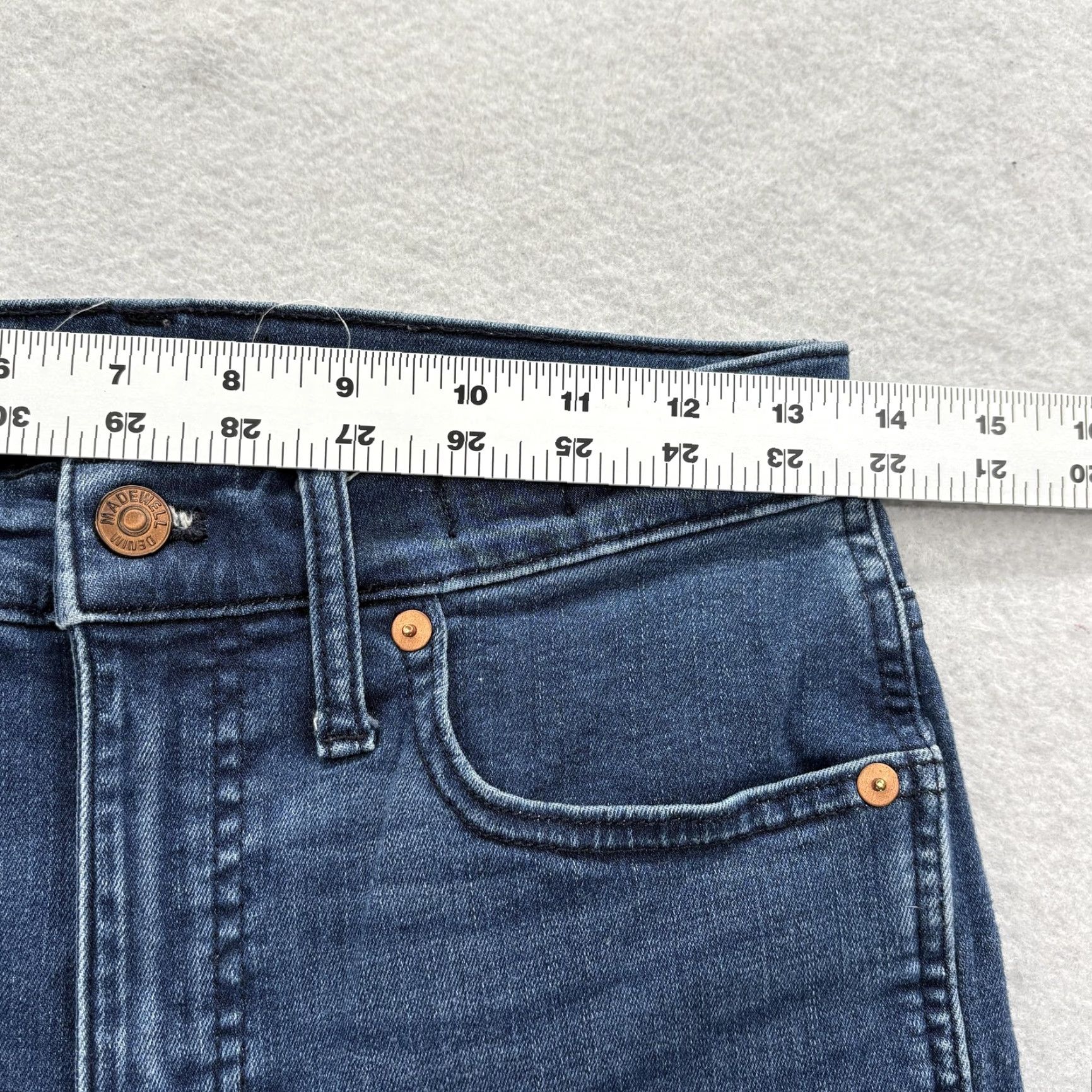 Madewell Madewell Jeans Womens 27 Blue Medium Wash Slim Stretch Denim Mid-Rise Stovepipe 5-Pocket Zipper Button Size 27" / US 4 / IT 40 - 6 Thumbnail
