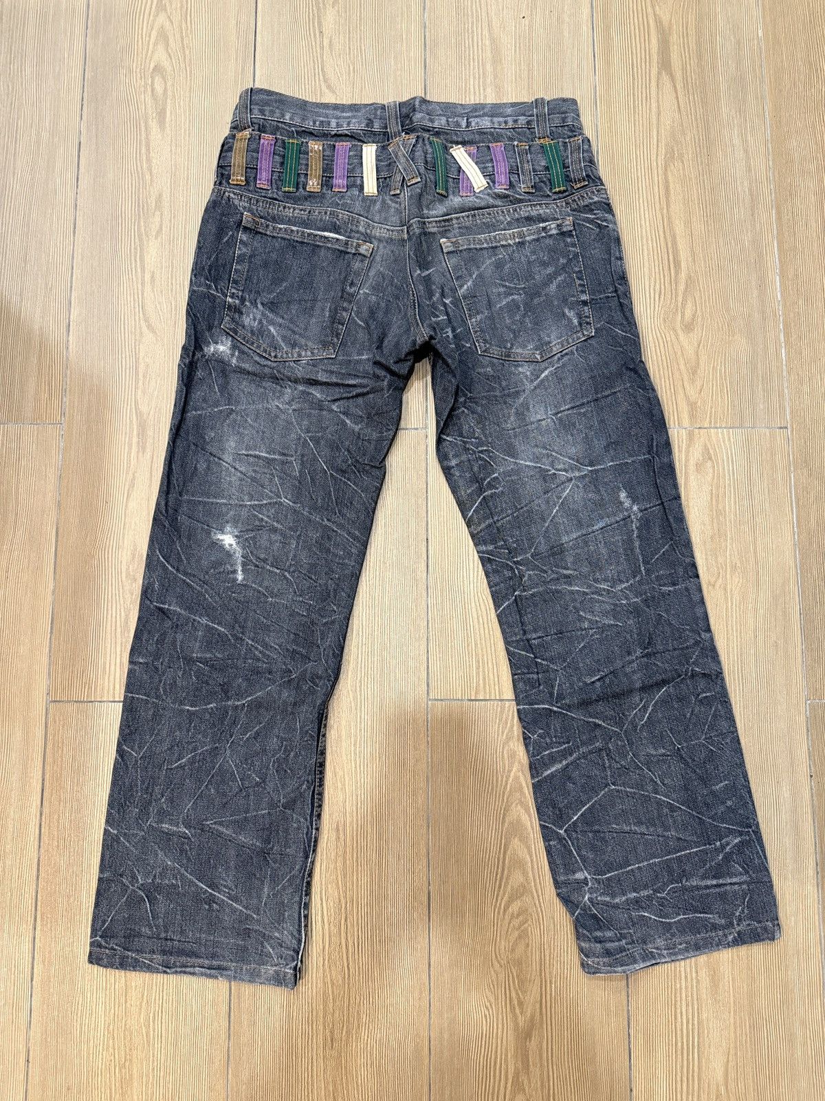 If Six Was Nine Nylaus Double Waist Jeans Denim Pants Thunder Design Size US 33 - 6 Thumbnail