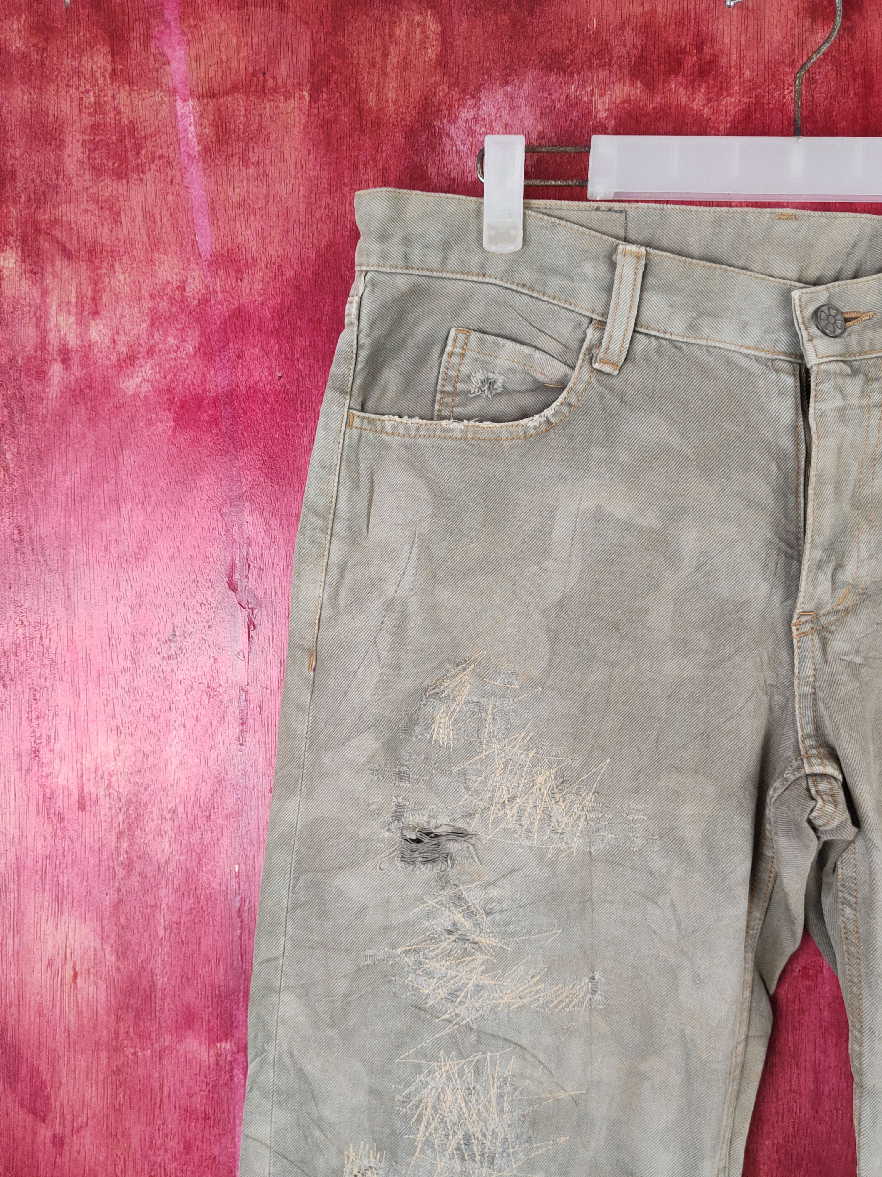 Japanese Brand Ozone Rocks Gray Faded Distressed Ripped Jeans #S1791 Size US 34 / EU 50 - 3 Thumbnail