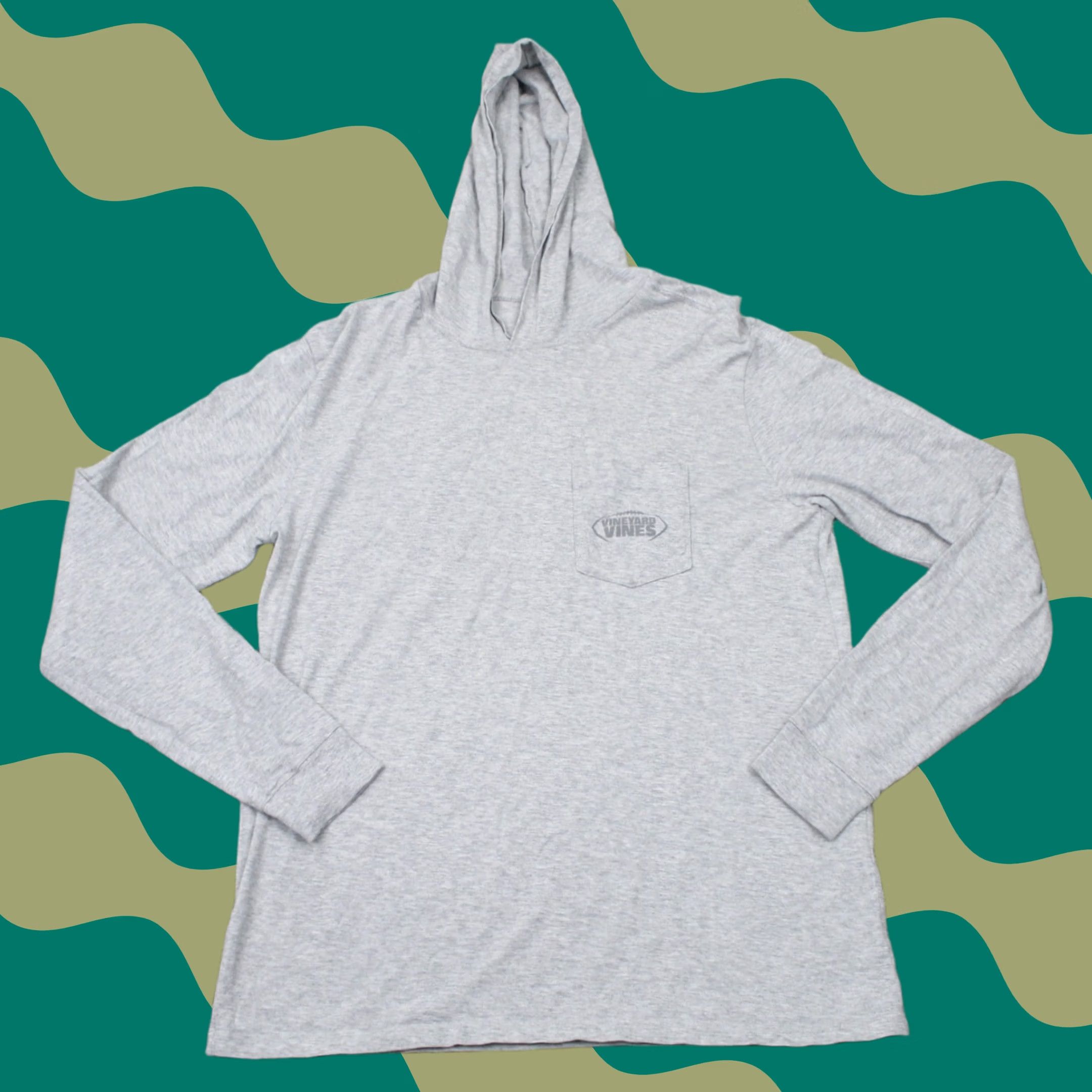 Vineyard Vines Vineyard Vines Hoodie Mens Small Gray Football Long Sleeve Pullover Hooded Sweatshirt Size US S / EU 44-46 / 1 - 1 Thumbnail