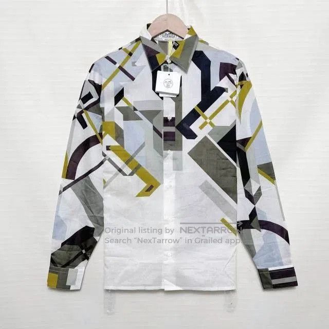 Hermes Hermes Abstract Horse Geometric Print Shirt. Size US M / EU 48-50 / 2 - 1 Thumbnail