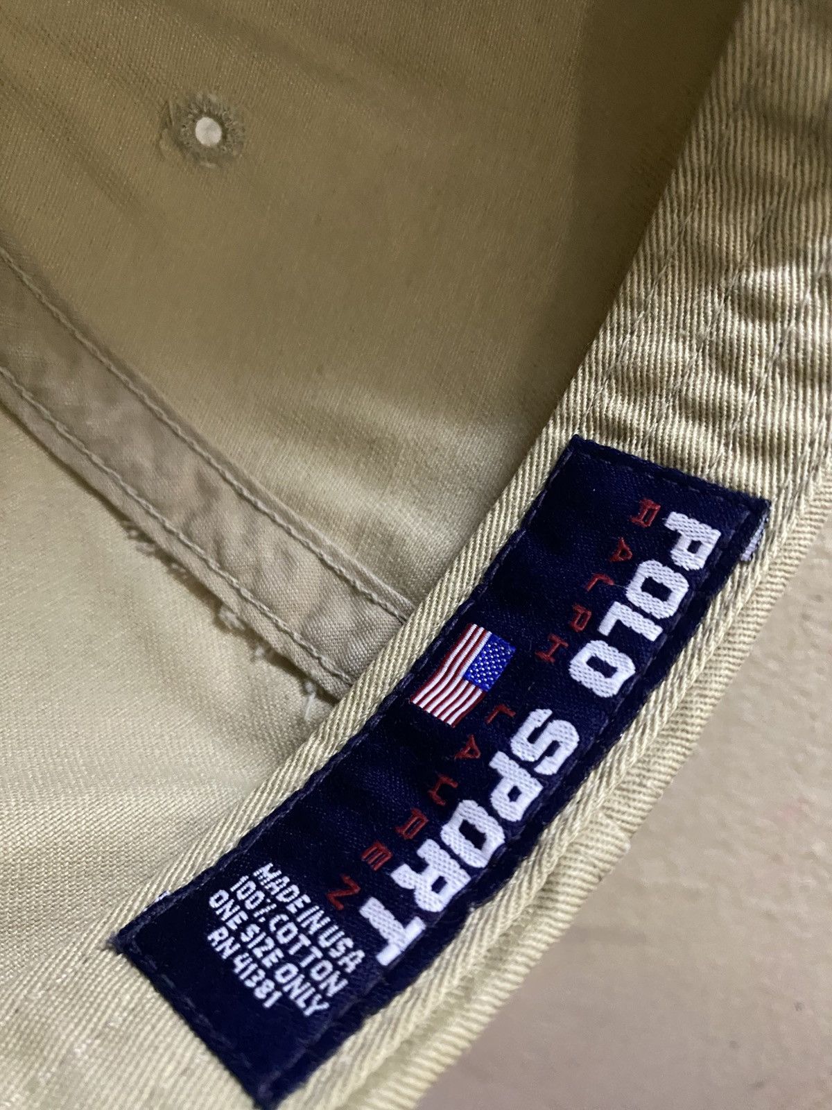Polo Ralph Lauren Vintage 90s Polo Sport USA American Flag Logo Strapback Hat Size ONE SIZE - 5 Thumbnail