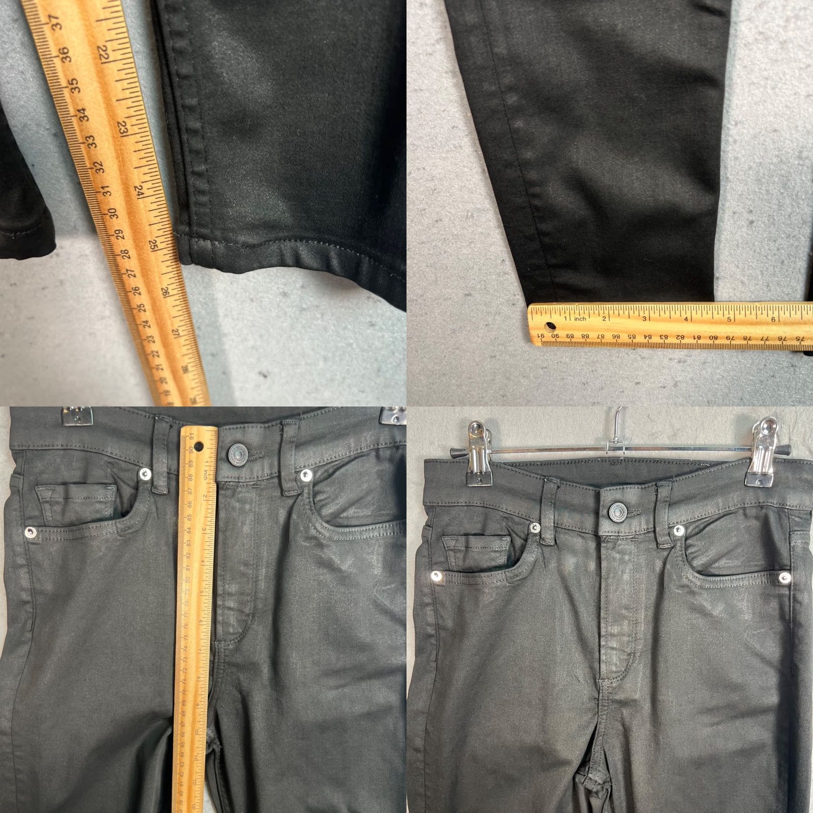 Allsaints AllSaints Womens Size 27 Black Dax Coated Skinny Jeans Modal Polyester Blend Denim 5-Pocket Design Zip Adult Womens 27 Black Skinny Jeans Size 27" / US 4 / IT 40 - 8 Thumbnail